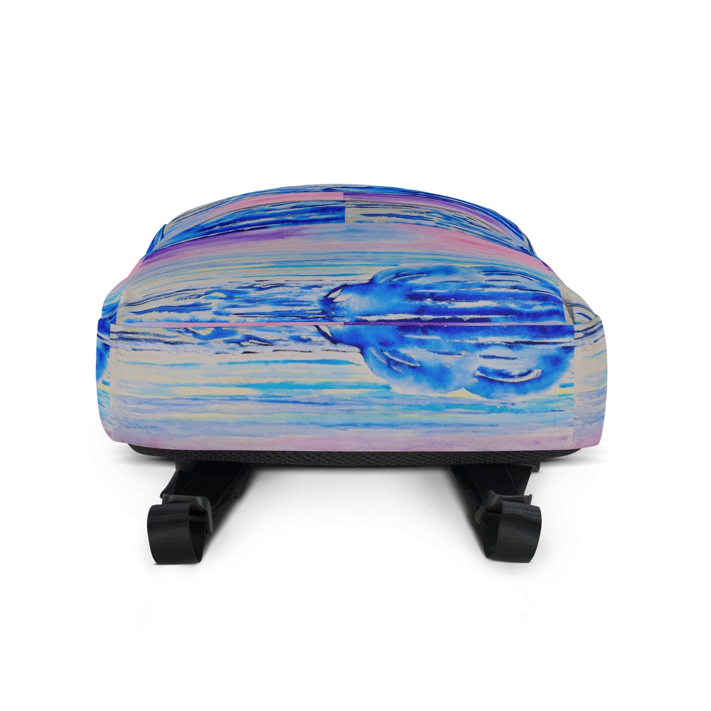 Stylish backpack featuring original artwork, with spacious compartments and durable construction—perfect for school, travel, work, or everyday use; combines function with artistic flair.