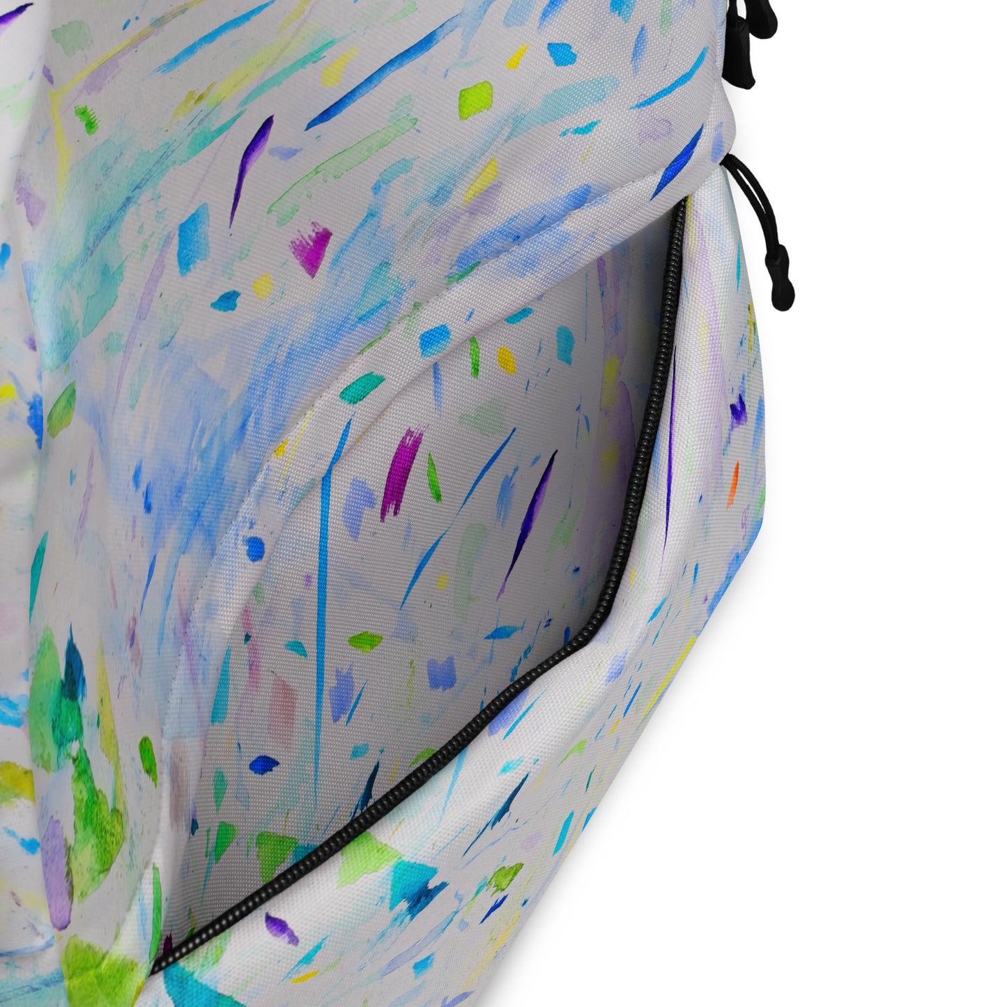 Stylish backpack featuring original artwork, with spacious compartments and durable construction—perfect for school, travel, work, or everyday use; combines function with artistic flair.