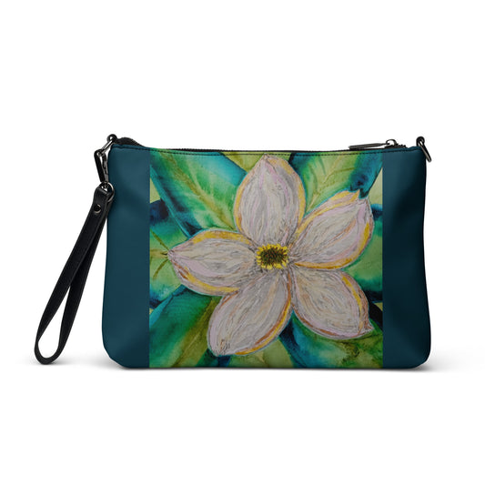 Stylish crossbody bag featuring original artwork—compact, lightweight, and designed for hands-free convenience; perfect for everyday use, travel, or festivals with artistic flair and functional storage.