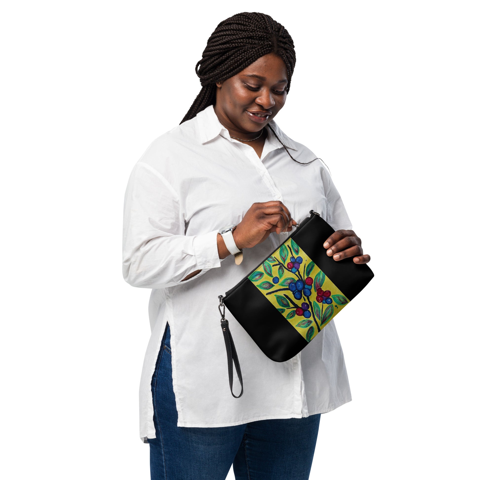 Stylish crossbody bag featuring original artwork—compact, lightweight, and designed for hands-free convenience; perfect for everyday use, travel, or festivals with artistic flair and functional storage.