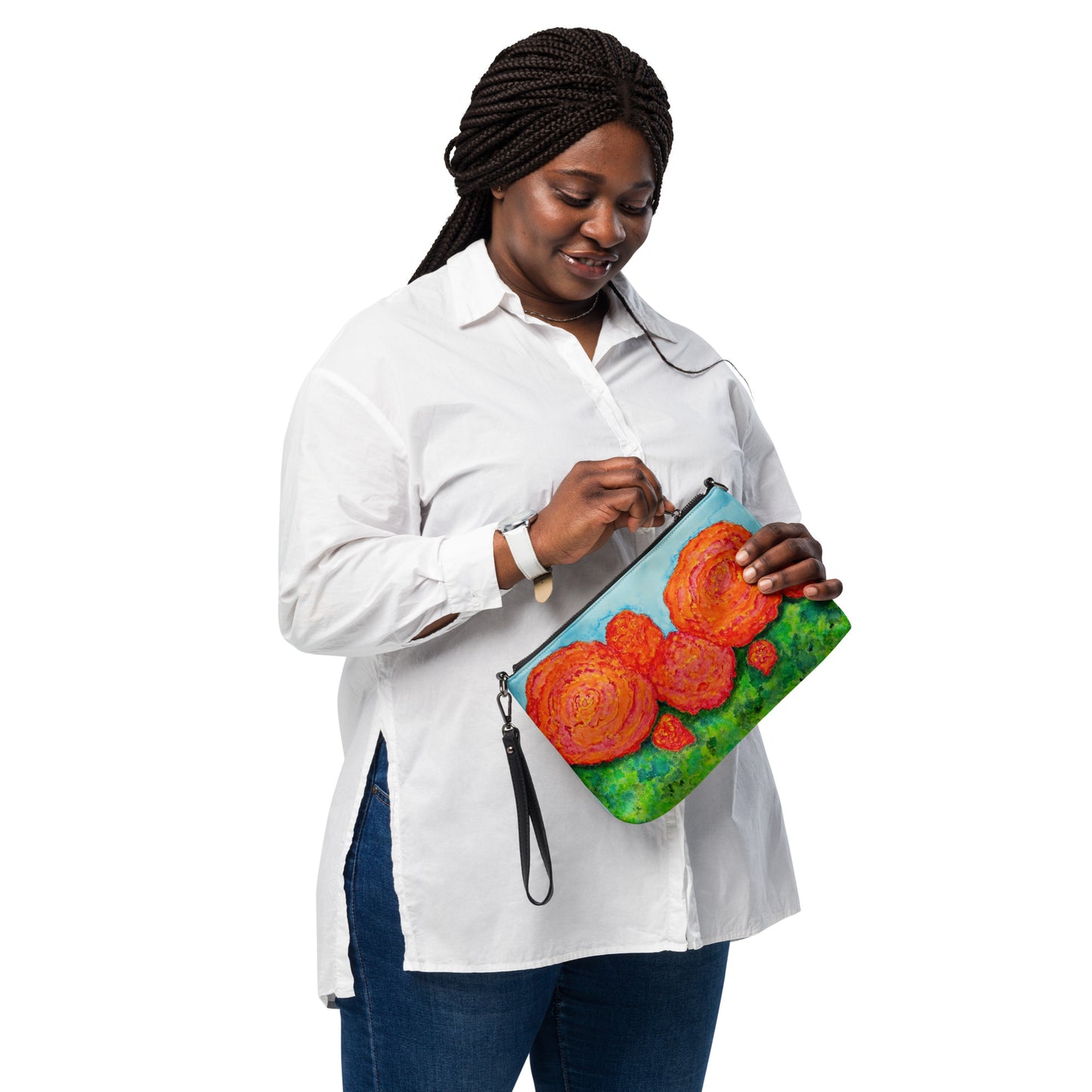 Stylish crossbody bag featuring original artwork—compact, lightweight, and designed for hands-free convenience; perfect for everyday use, travel, or festivals with artistic flair and functional storage.