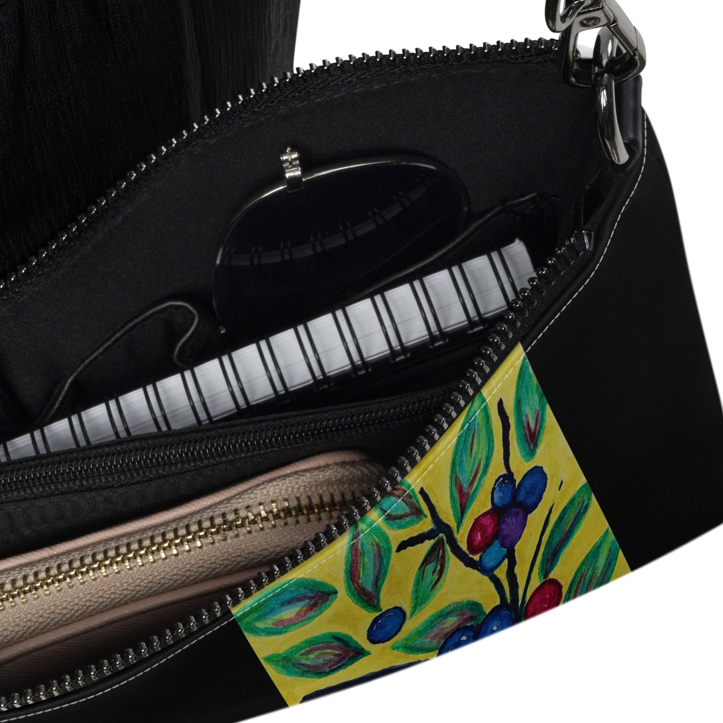 Stylish crossbody bag featuring original artwork—compact, lightweight, and designed for hands-free convenience; perfect for everyday use, travel, or festivals with artistic flair and functional storage.