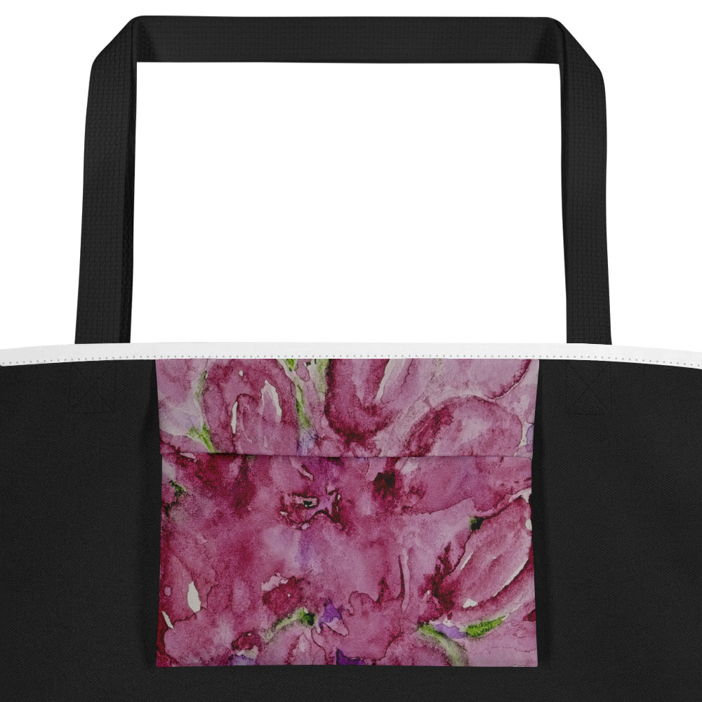 Tote bag with original watercolor artwork, featuring a spacious interior, sturdy straps, and lightweight design—perfect for travel, overnight stays, or stylish carry-on use.