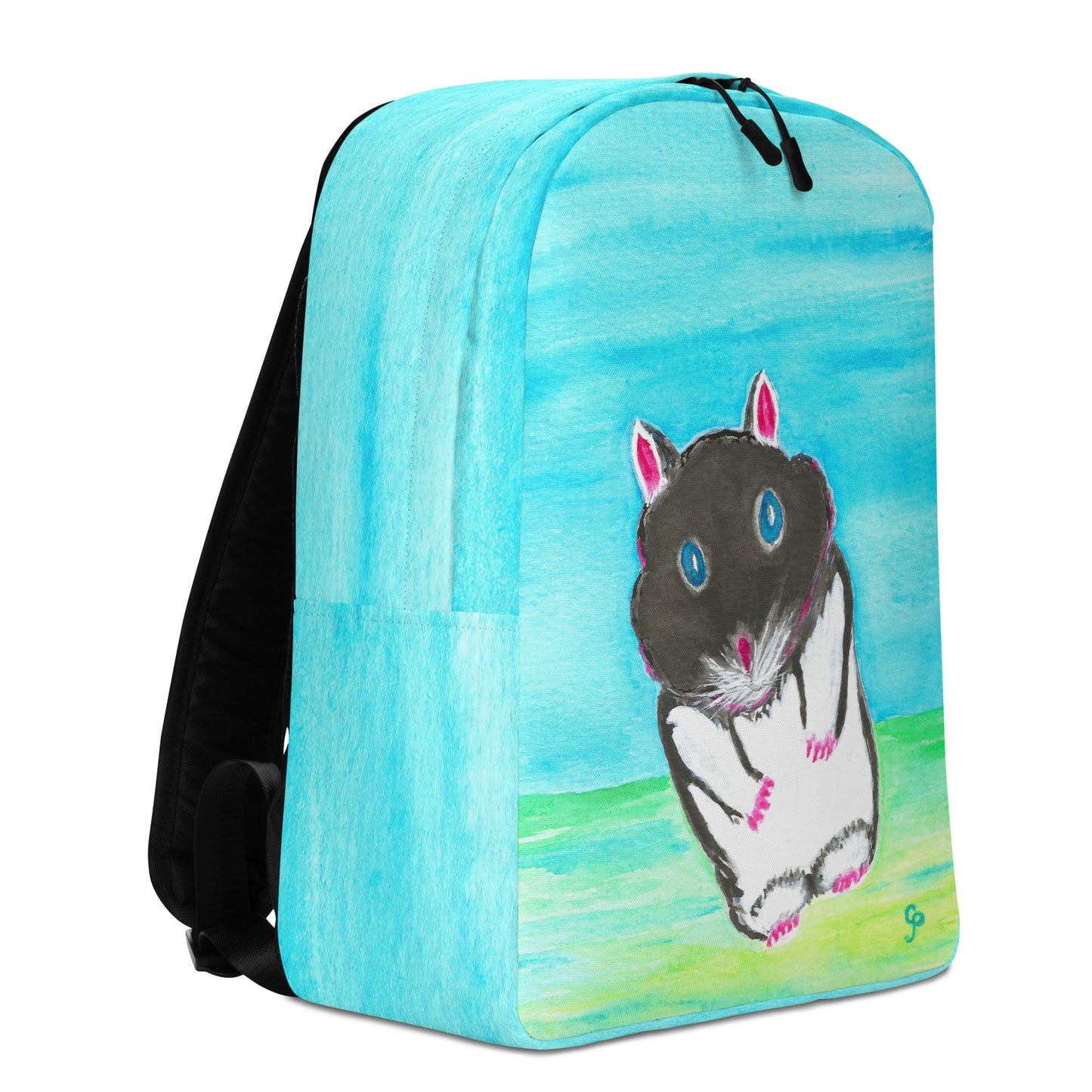 Stylish backpack featuring original artwork, with spacious compartments and durable construction—perfect for school, travel, work, or everyday use; combines function with artistic flair.