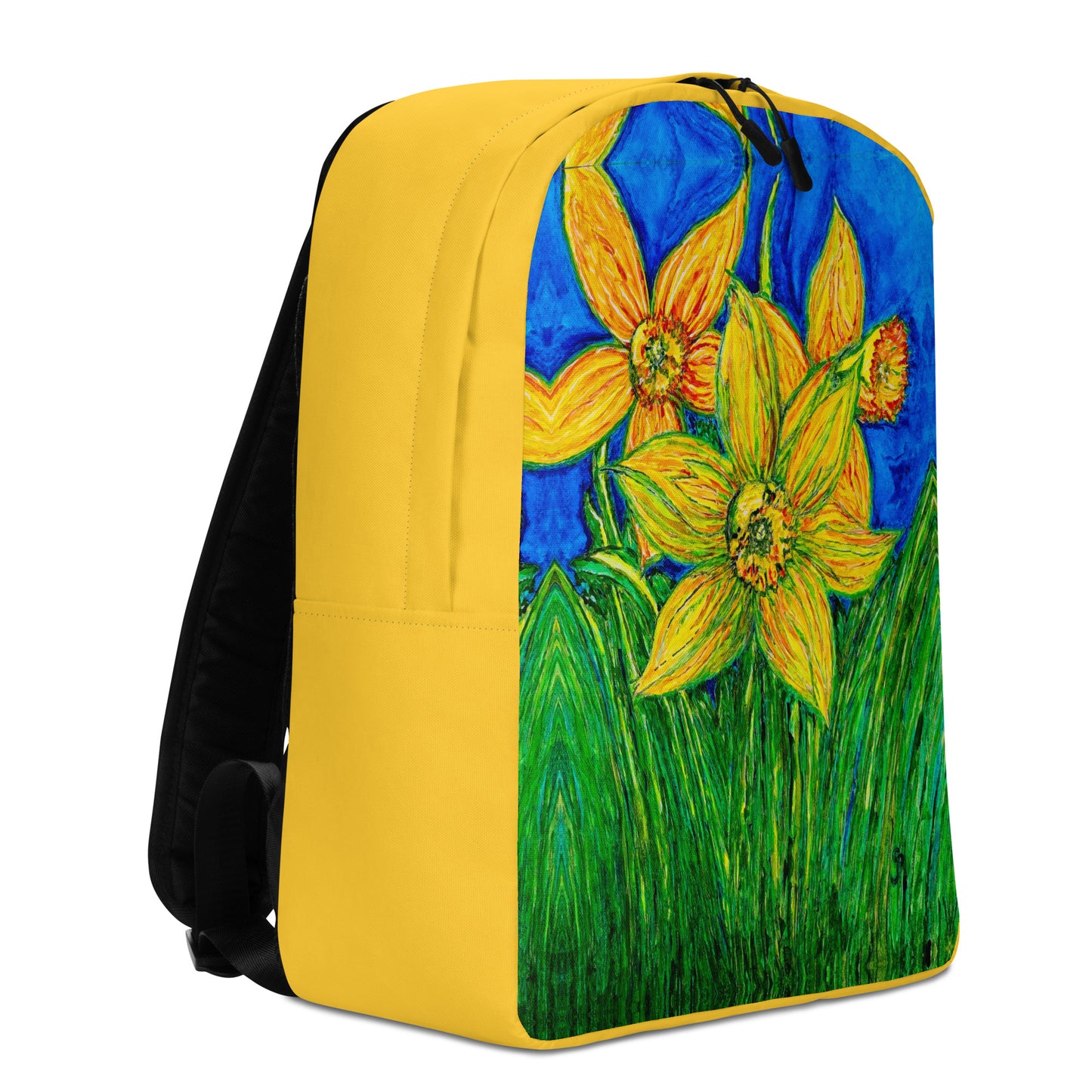 Stylish backpack featuring original artwork, with spacious compartments and durable construction—perfect for school, travel, work, or everyday use; combines function with artistic flair.