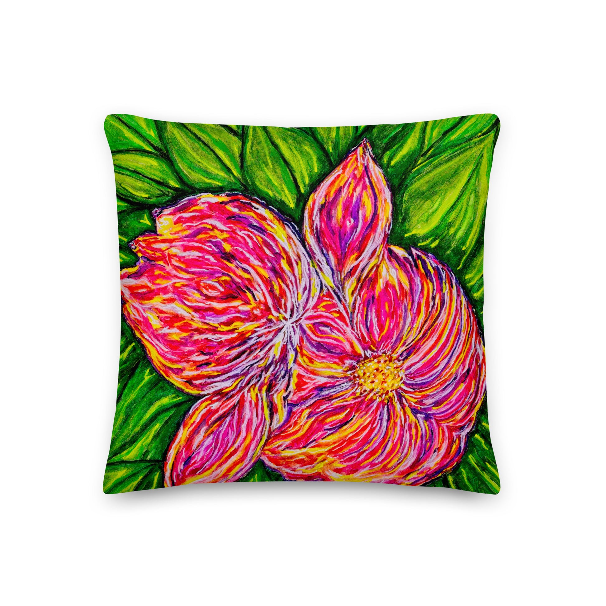 Decorative pillow featuring original artwork—plush, soft-touch fabric with a removable cover; perfect for enhancing living rooms, bedrooms, or cozy spaces with artistic home decor.