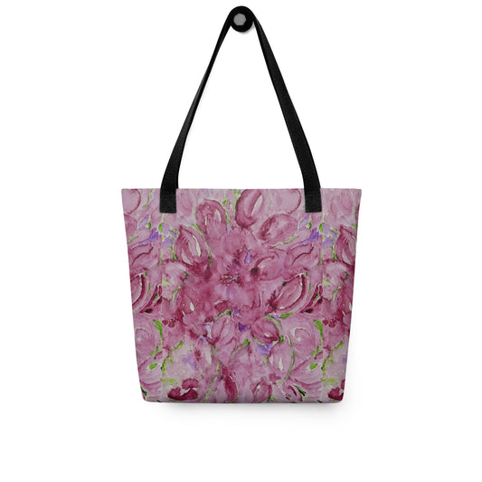 Floral tote bag with pink flowers