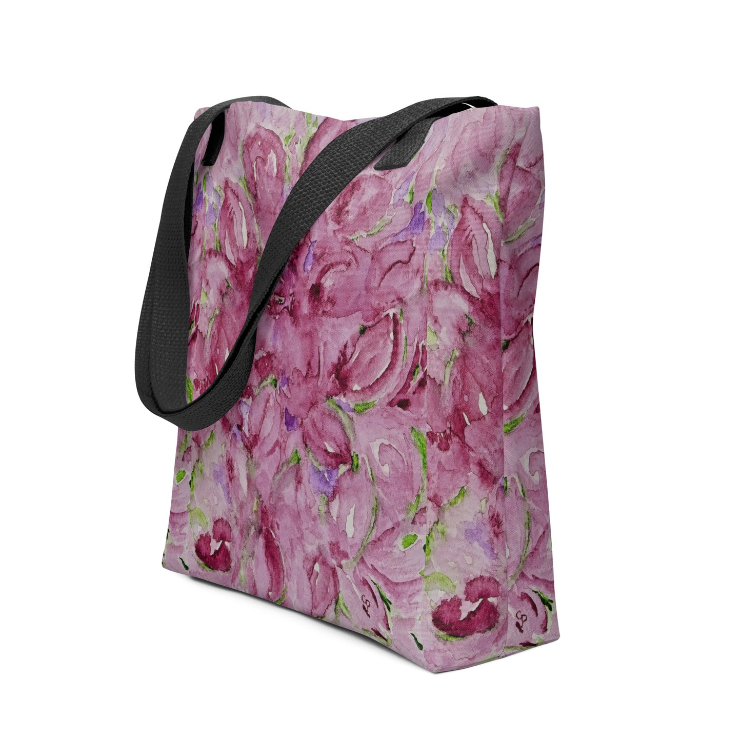 Tote bag with original watercolor artwork, featuring a spacious interior, sturdy straps, and lightweight design—perfect for travel, overnight stays, or stylish carry-on use.