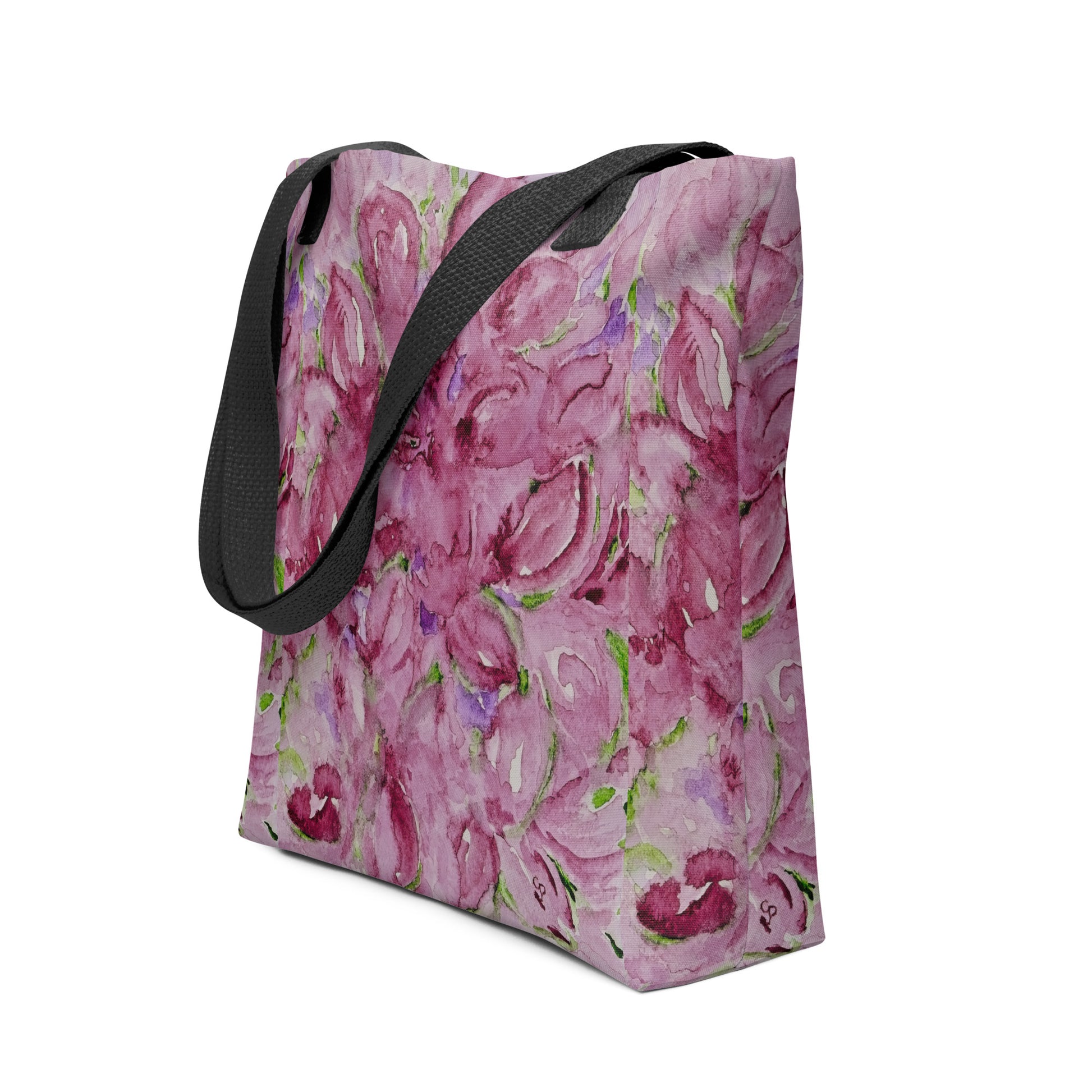 Tote bag with original watercolor artwork, featuring a spacious interior, sturdy straps, and lightweight design—perfect for travel, overnight stays, or stylish carry-on use.