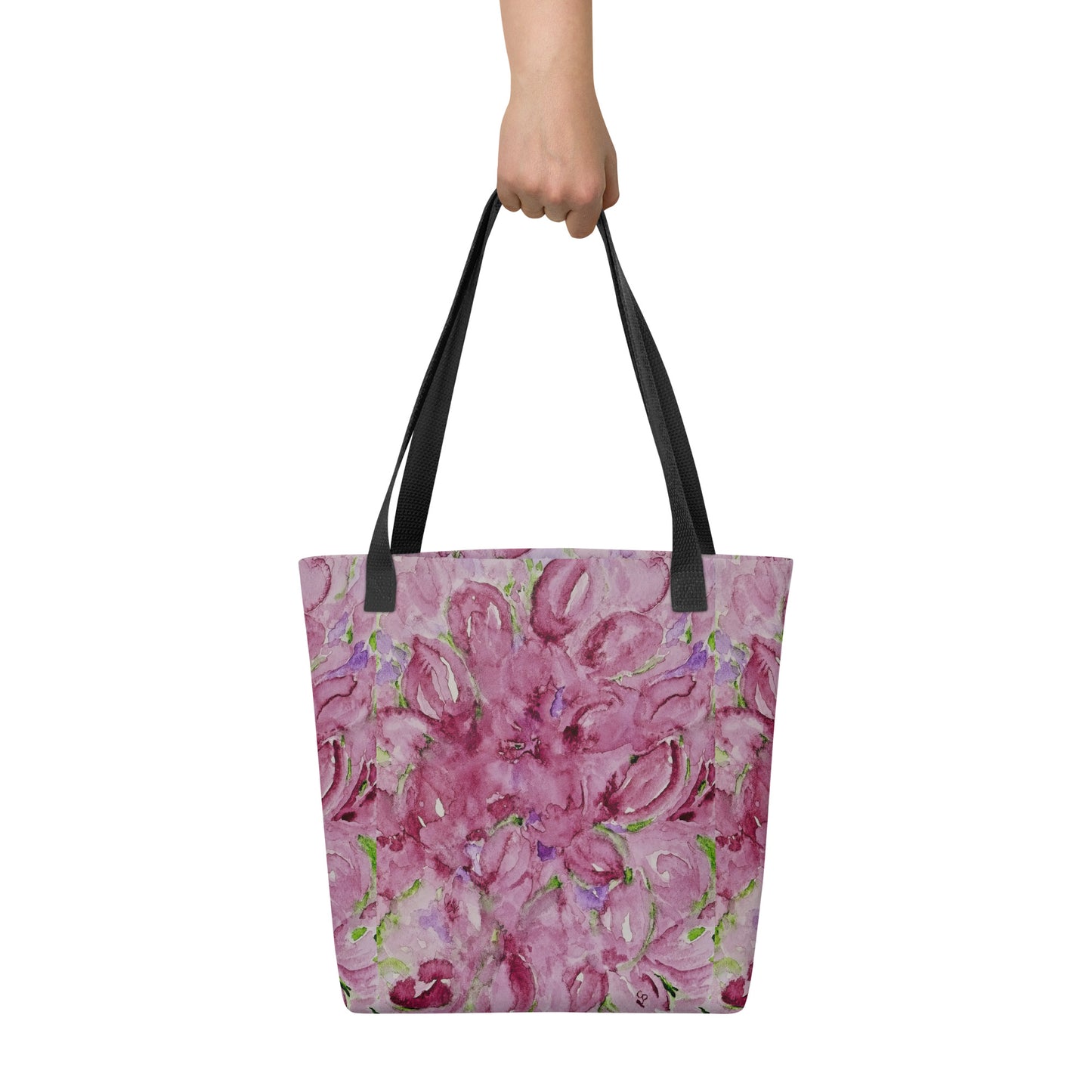 Tote bag with original watercolor artwork, featuring a spacious interior, sturdy straps, and lightweight design—perfect for travel, overnight stays, or stylish carry-on use.
