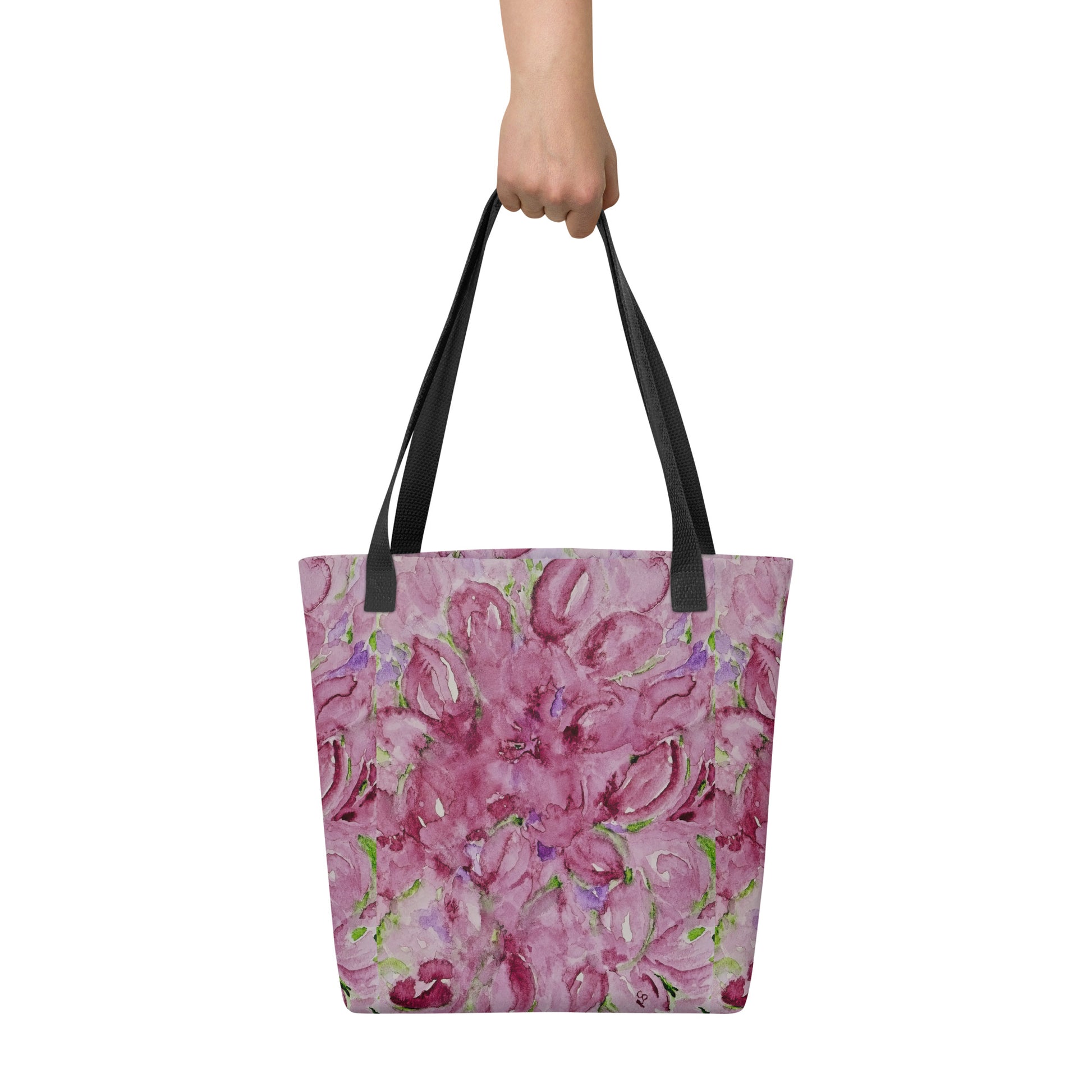 Tote bag with original watercolor artwork, featuring a spacious interior, sturdy straps, and lightweight design—perfect for travel, overnight stays, or stylish carry-on use.