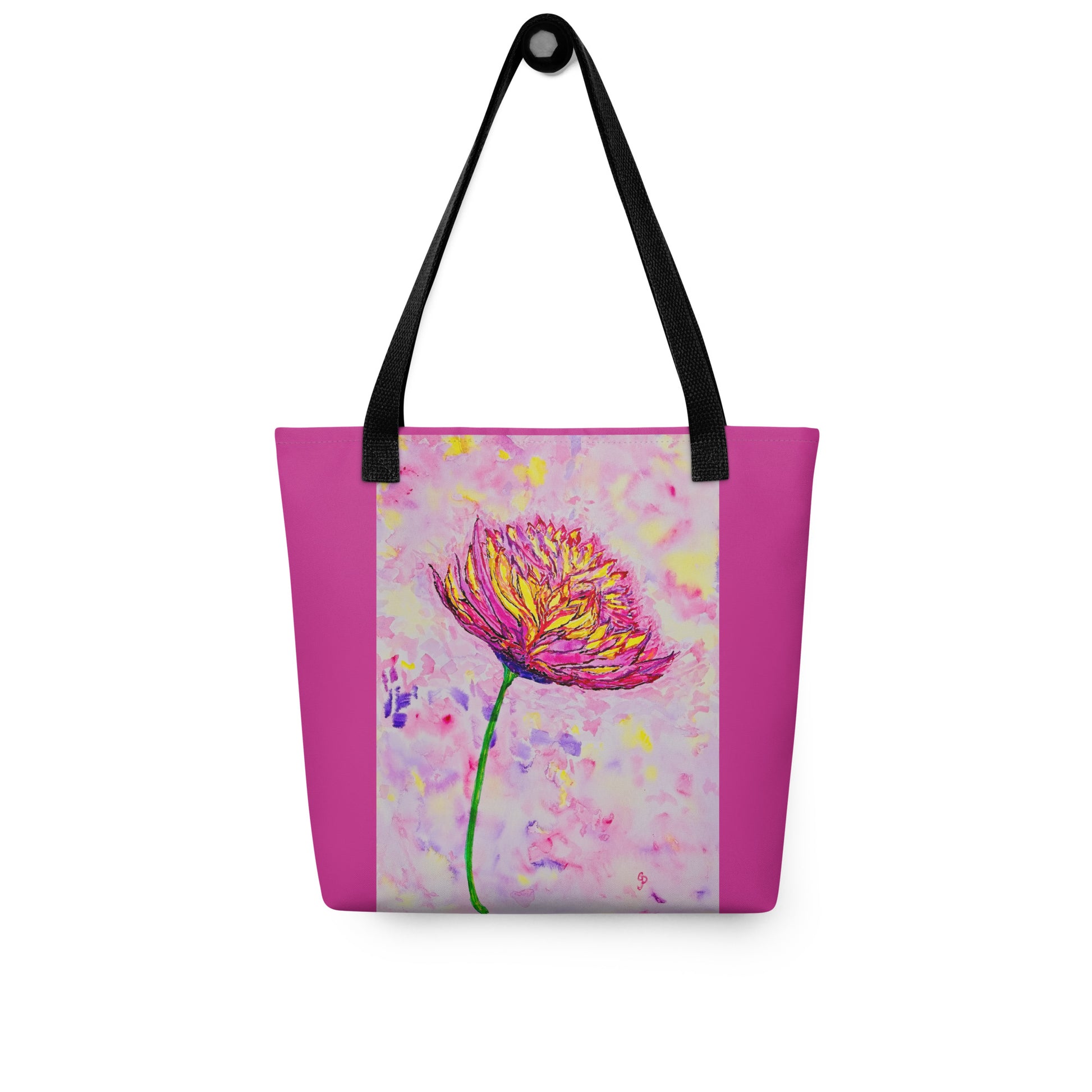 Tote bag with original watercolor artwork, featuring a spacious interior, sturdy straps, and lightweight design—perfect for travel, overnight stays, or stylish carry-on use.