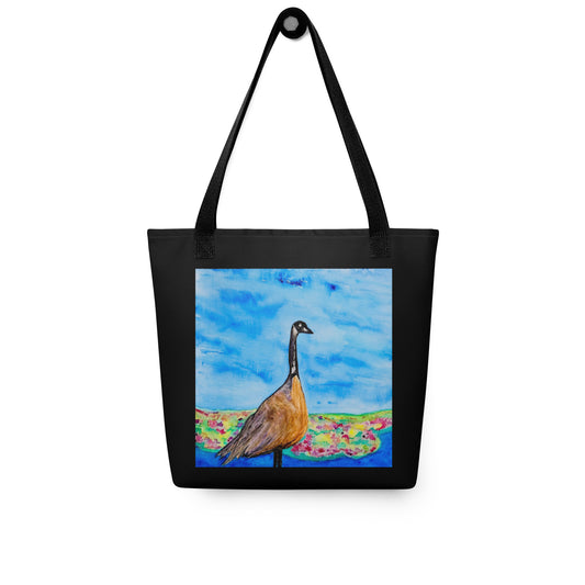 Tote bag with a goose painting