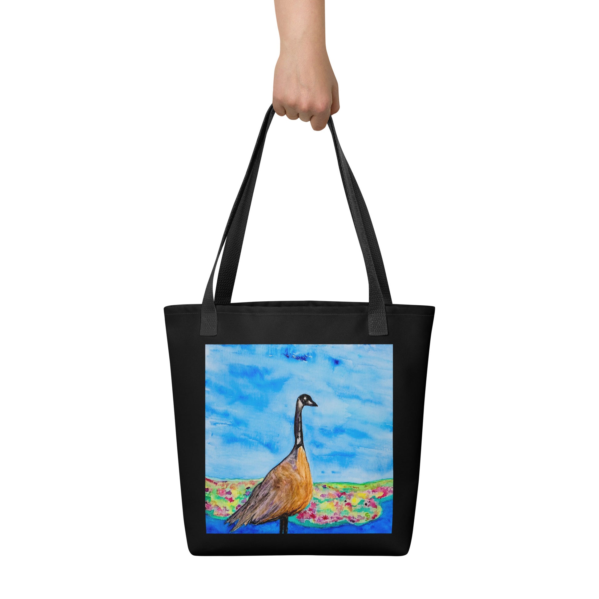 Tote bag with original watercolor artwork, featuring a spacious interior, sturdy straps, and lightweight design—perfect for travel, overnight stays, or stylish carry-on use.