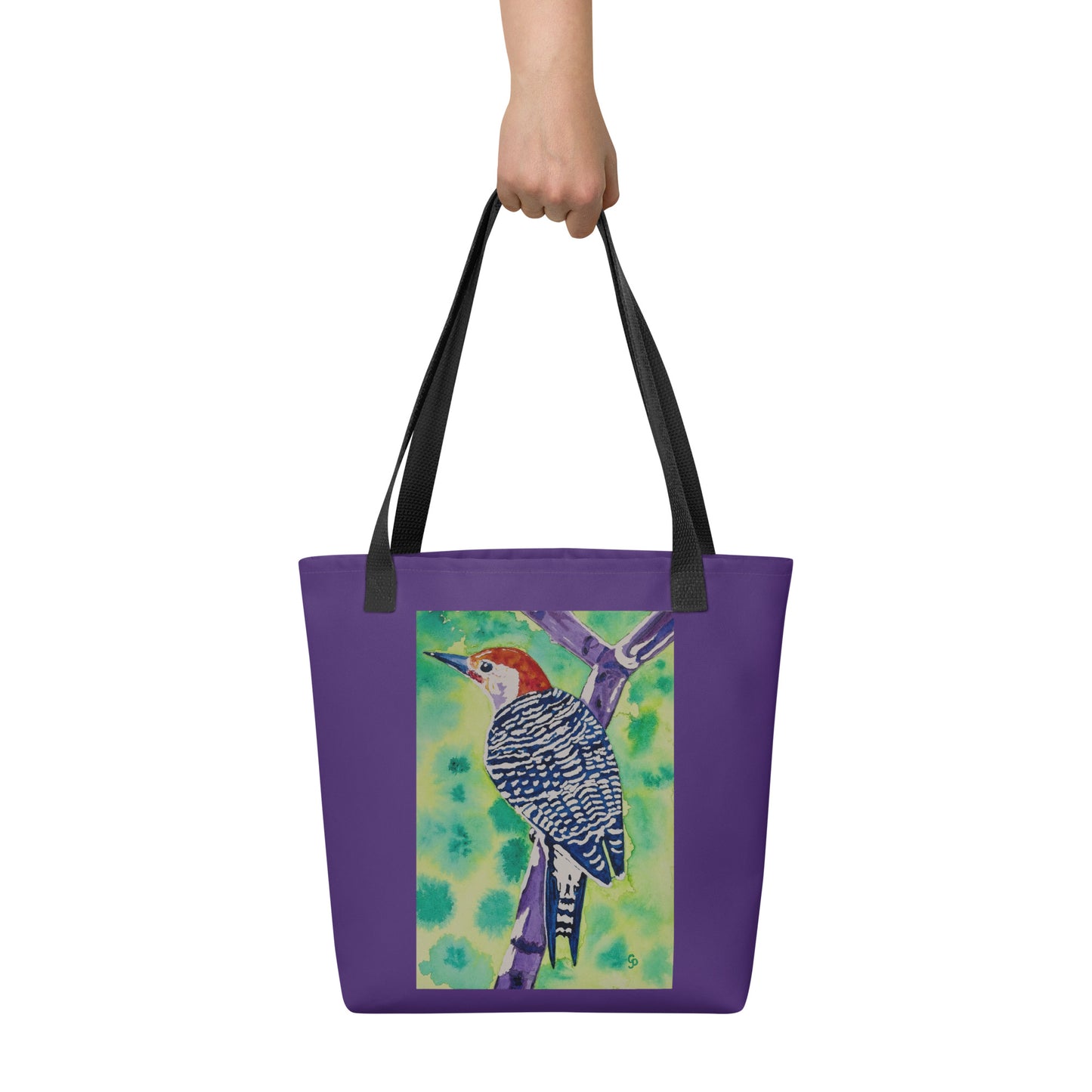 Tote bag with original watercolor artwork, featuring a spacious interior, sturdy straps, and lightweight design—perfect for travel, overnight stays, or stylish carry-on use.