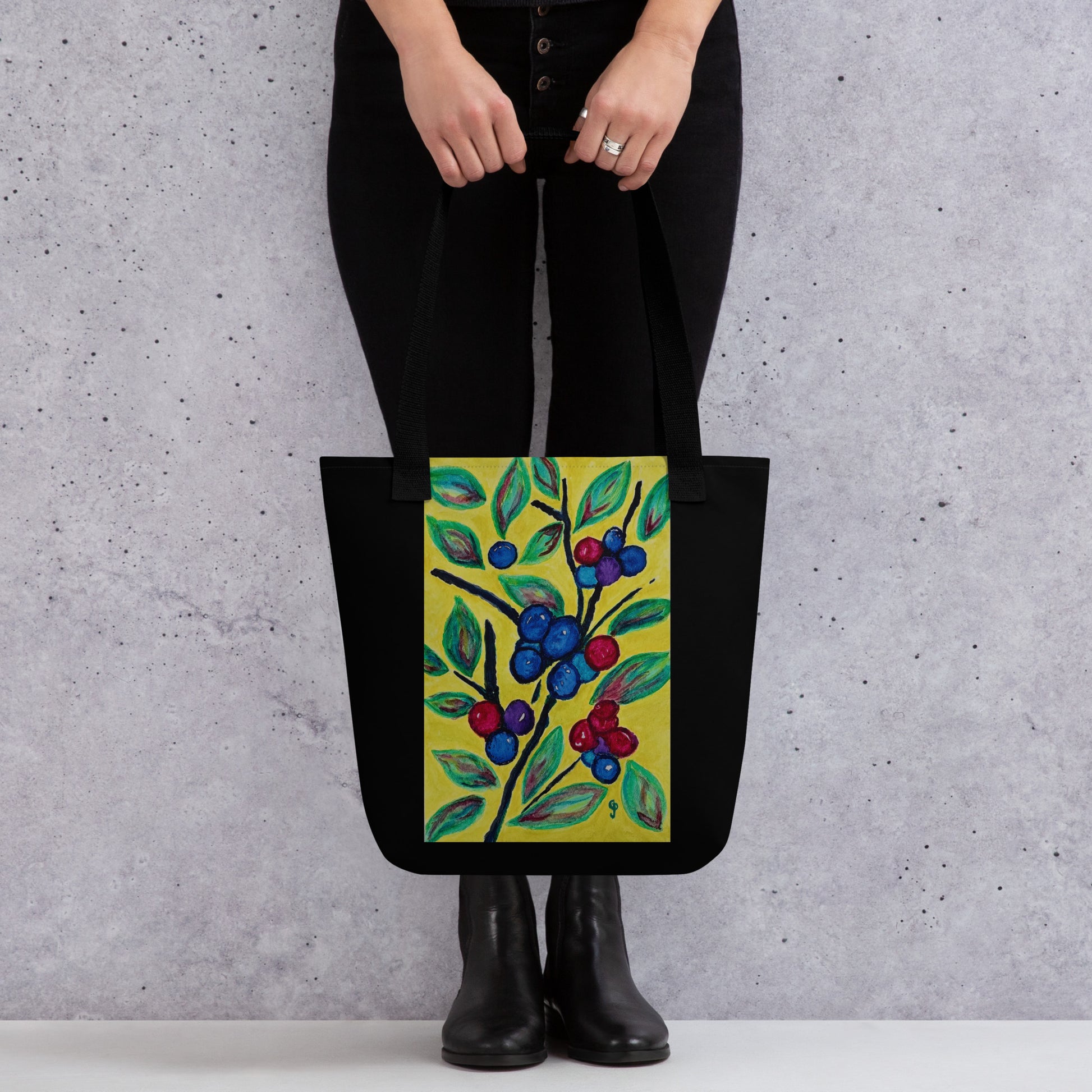 Tote bag with original watercolor artwork, featuring a spacious interior, sturdy straps, and lightweight design—perfect for travel, overnight stays, or stylish carry-on use.