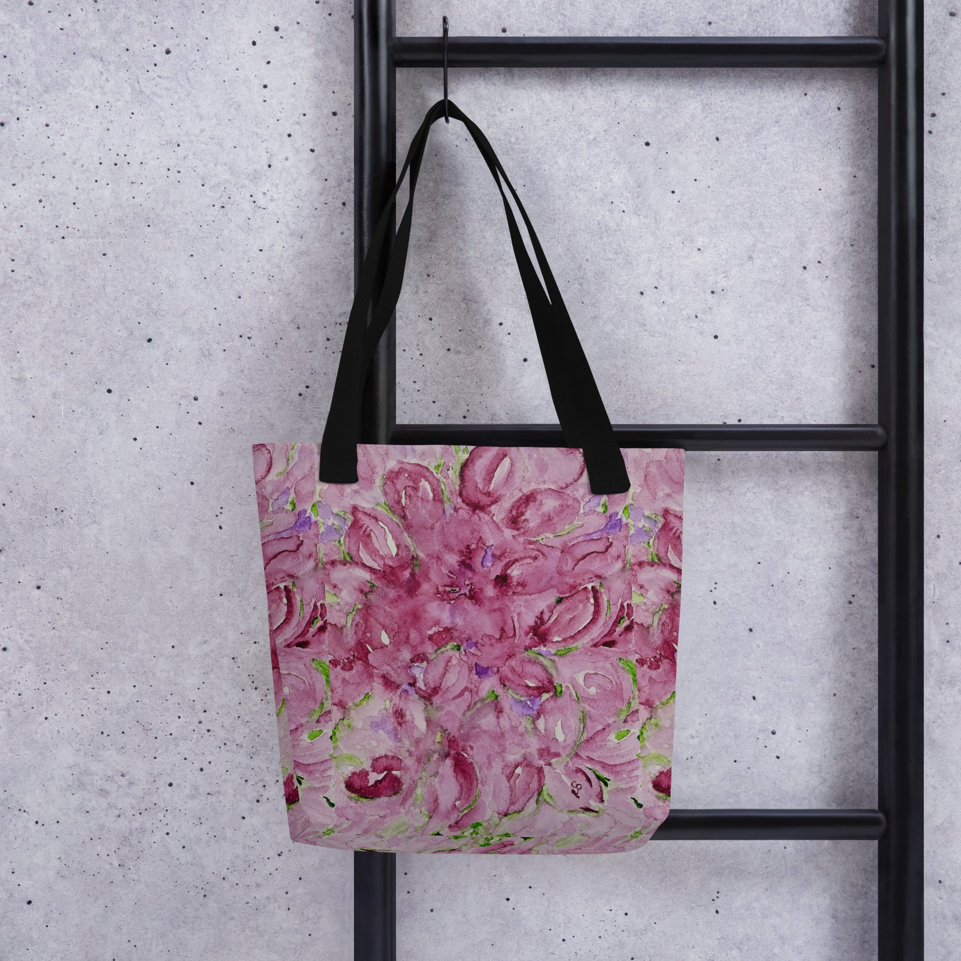 Tote bag with original watercolor artwork, featuring a spacious interior, sturdy straps, and lightweight design—perfect for travel, overnight stays, or stylish carry-on use.