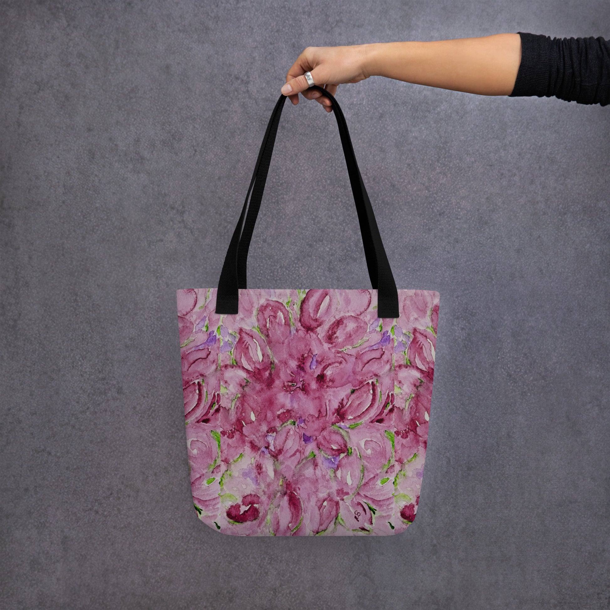 Tote bag with original watercolor artwork, featuring a spacious interior, sturdy straps, and lightweight design—perfect for travel, overnight stays, or stylish carry-on use.