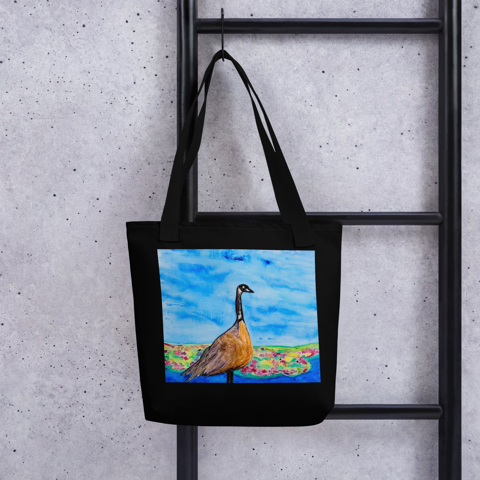 Tote bag with original watercolor artwork, featuring a spacious interior, sturdy straps, and lightweight design—perfect for travel, overnight stays, or stylish carry-on use.