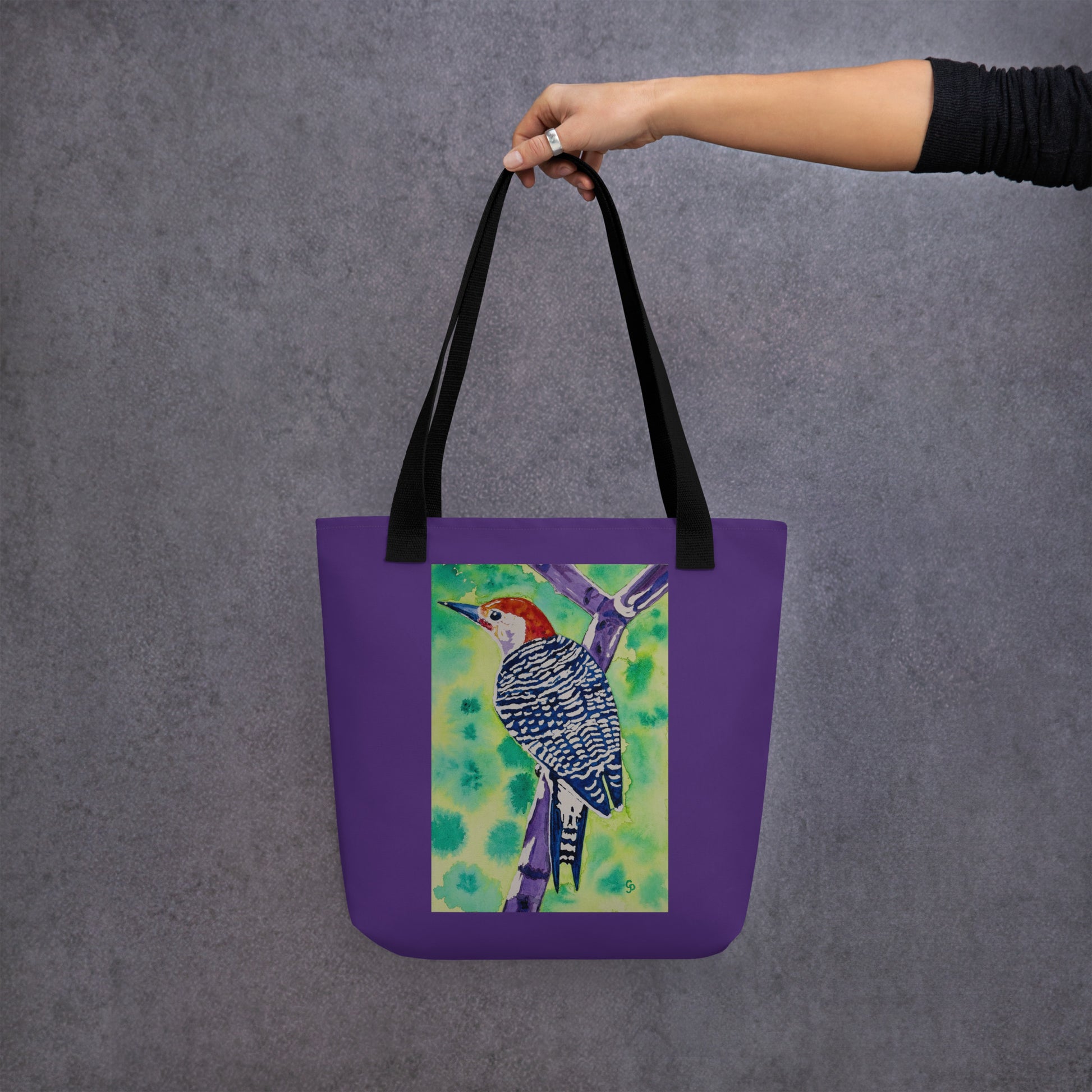 Tote bag with original watercolor artwork, featuring a spacious interior, sturdy straps, and lightweight design—perfect for travel, overnight stays, or stylish carry-on use.