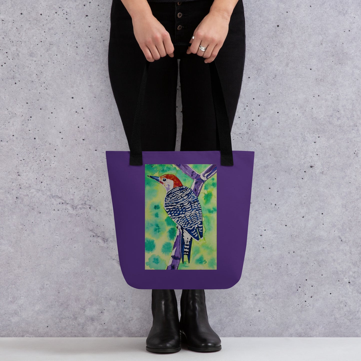 Tote bag with original watercolor artwork, featuring a spacious interior, sturdy straps, and lightweight design—perfect for travel, overnight stays, or stylish carry-on use.