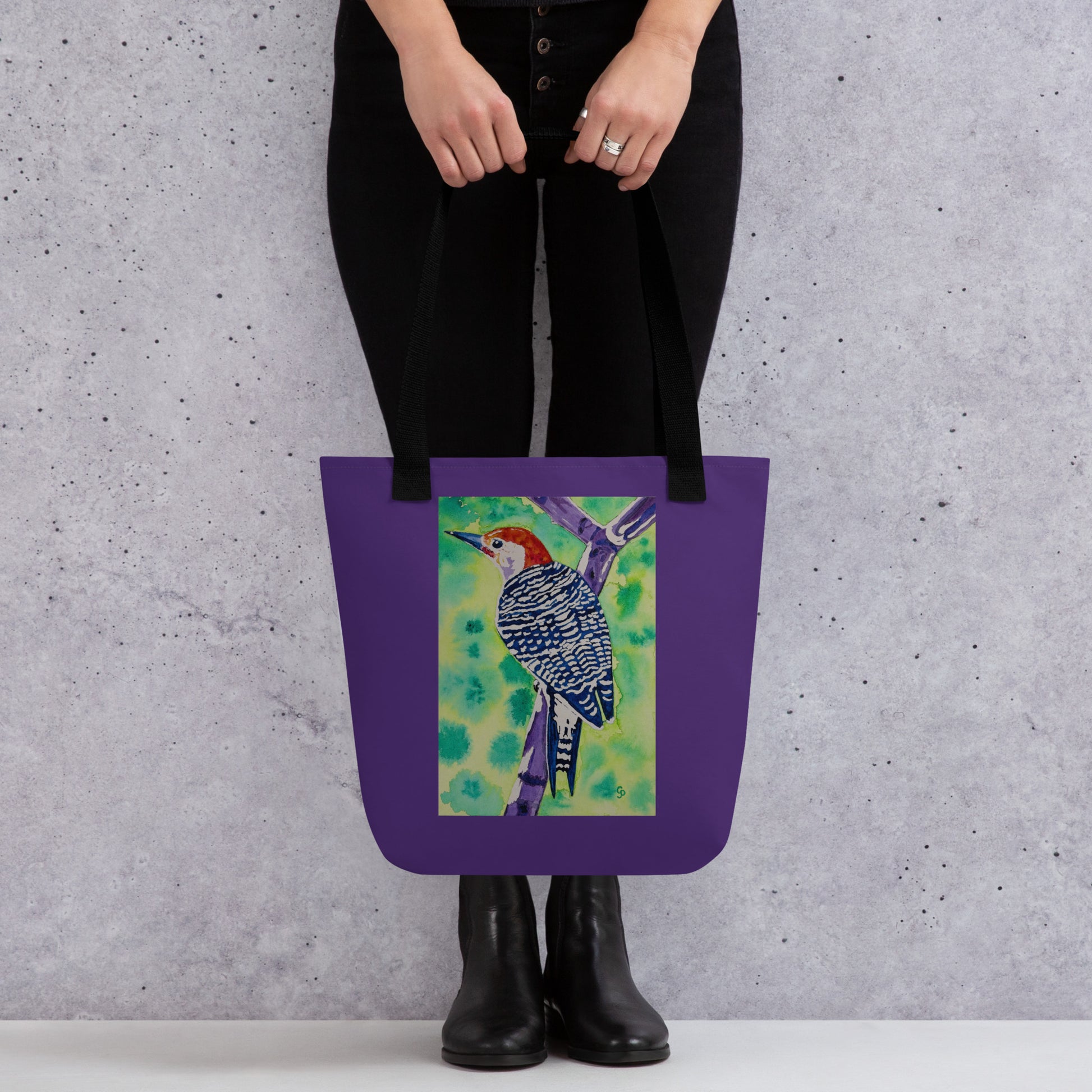 Tote bag with original watercolor artwork, featuring a spacious interior, sturdy straps, and lightweight design—perfect for travel, overnight stays, or stylish carry-on use.