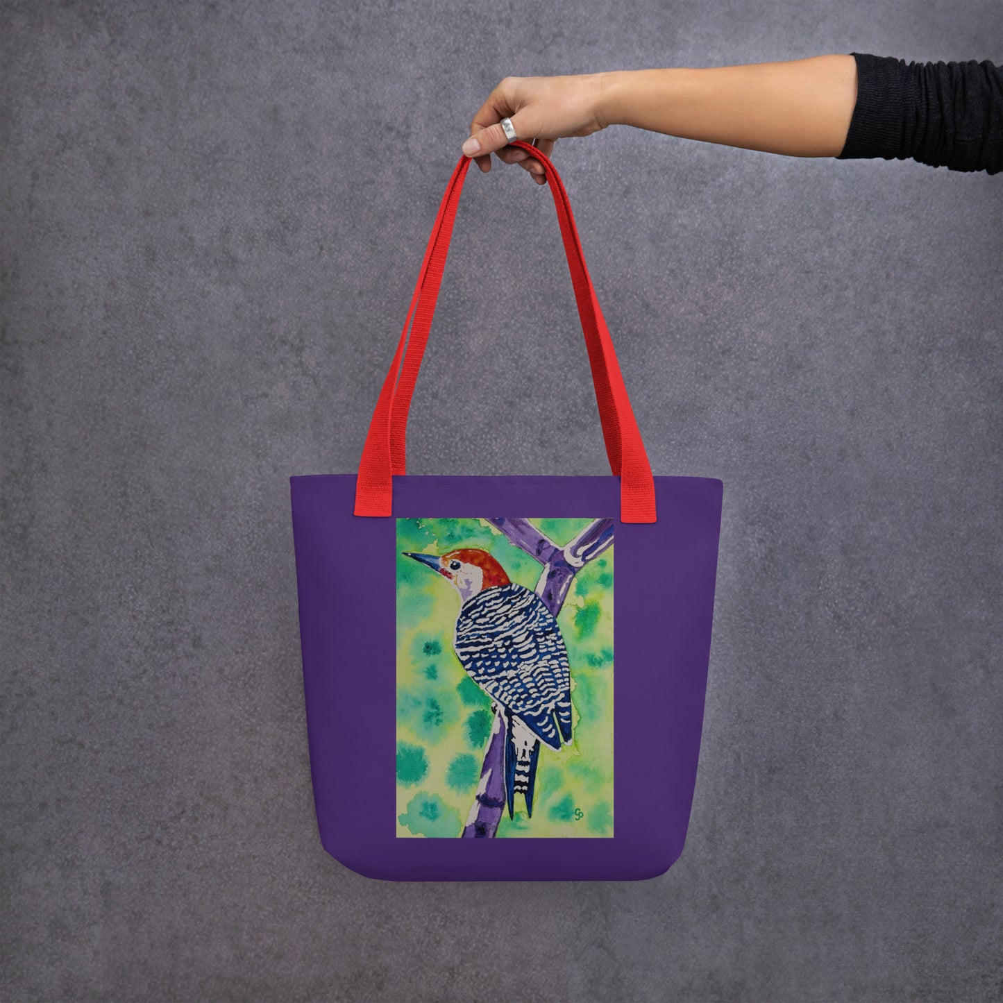 Tote bag with original watercolor artwork, featuring a spacious interior, sturdy straps, and lightweight design—perfect for travel, overnight stays, or stylish carry-on use.