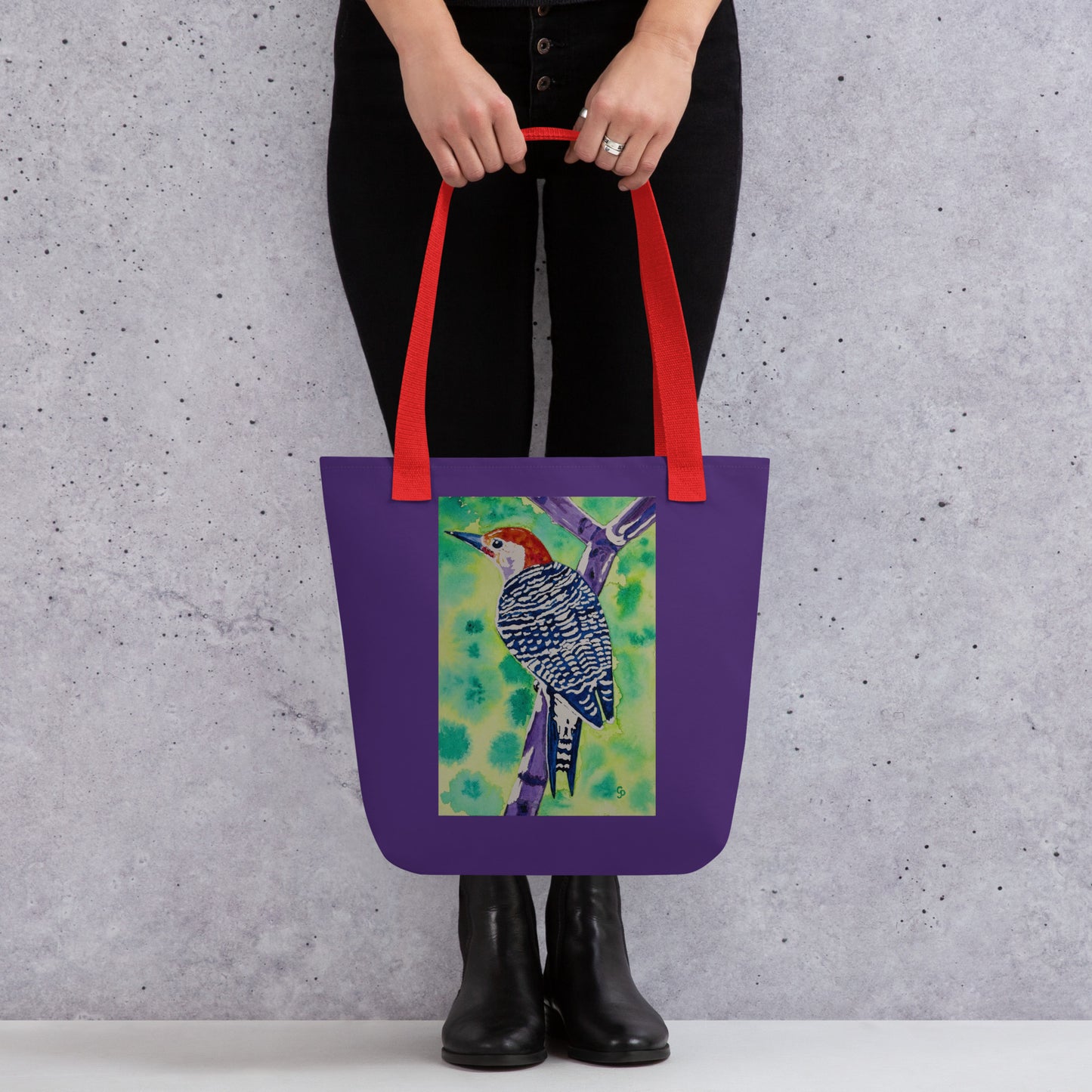Tote bag with original watercolor artwork, featuring a spacious interior, sturdy straps, and lightweight design—perfect for travel, overnight stays, or stylish carry-on use.