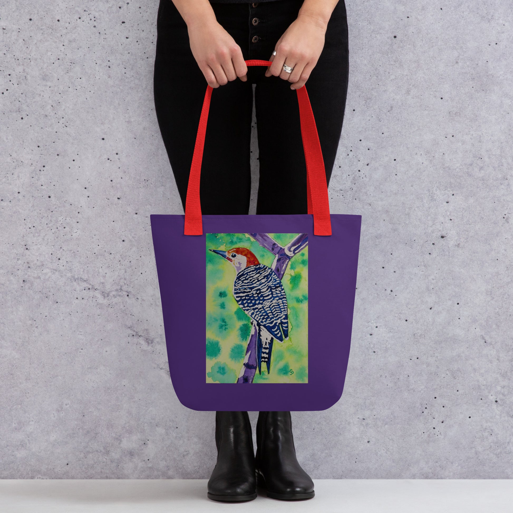 Tote bag with original watercolor artwork, featuring a spacious interior, sturdy straps, and lightweight design—perfect for travel, overnight stays, or stylish carry-on use.