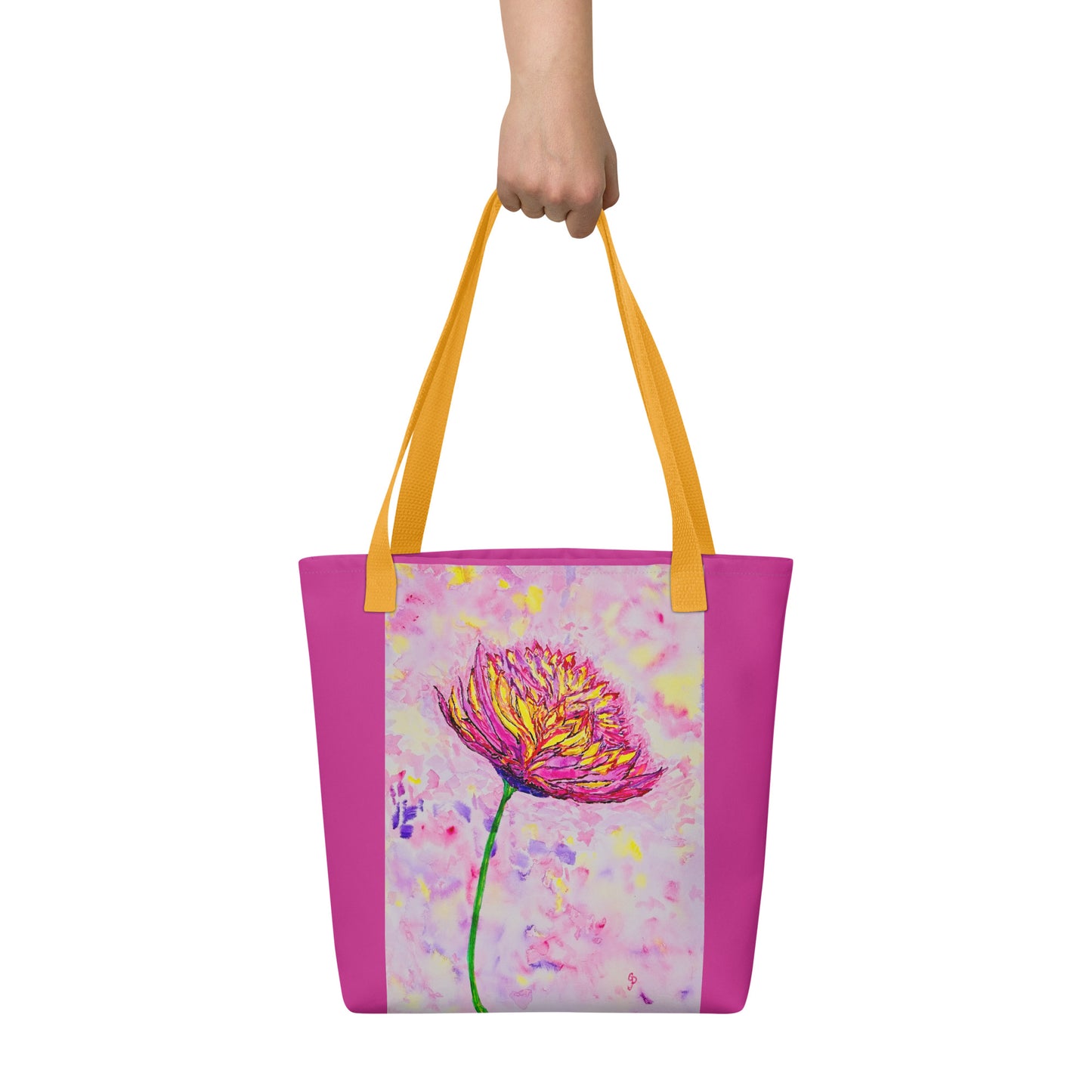 Tote bag with original watercolor artwork, featuring a spacious interior, sturdy straps, and lightweight design—perfect for travel, overnight stays, or stylish carry-on use.
