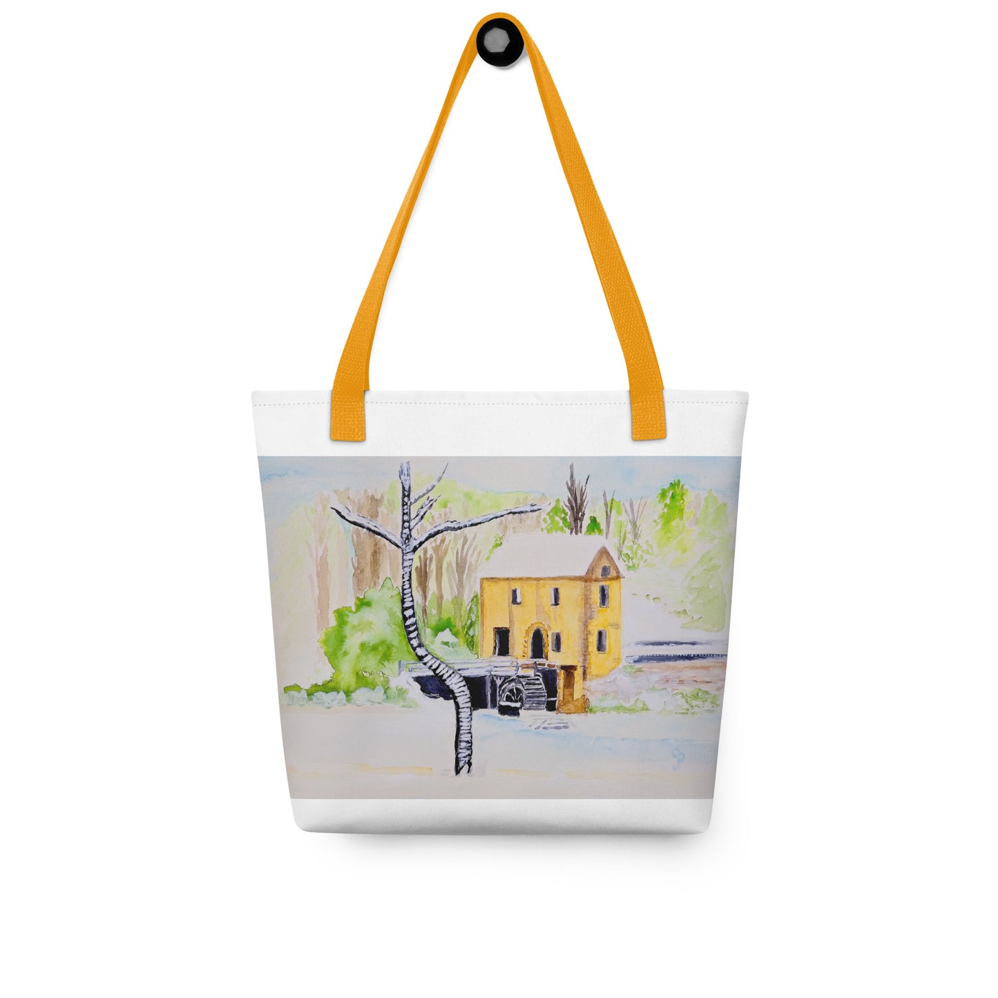 Tote bag with original watercolor artwork, featuring a spacious interior, sturdy straps, and lightweight design—perfect for travel, overnight stays, or stylish carry-on use.