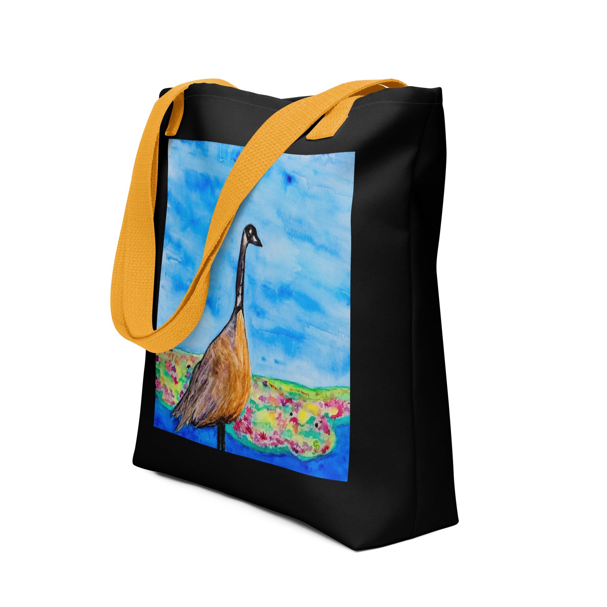 Tote bag with original watercolor artwork, featuring a spacious interior, sturdy straps, and lightweight design—perfect for travel, overnight stays, or stylish carry-on use.