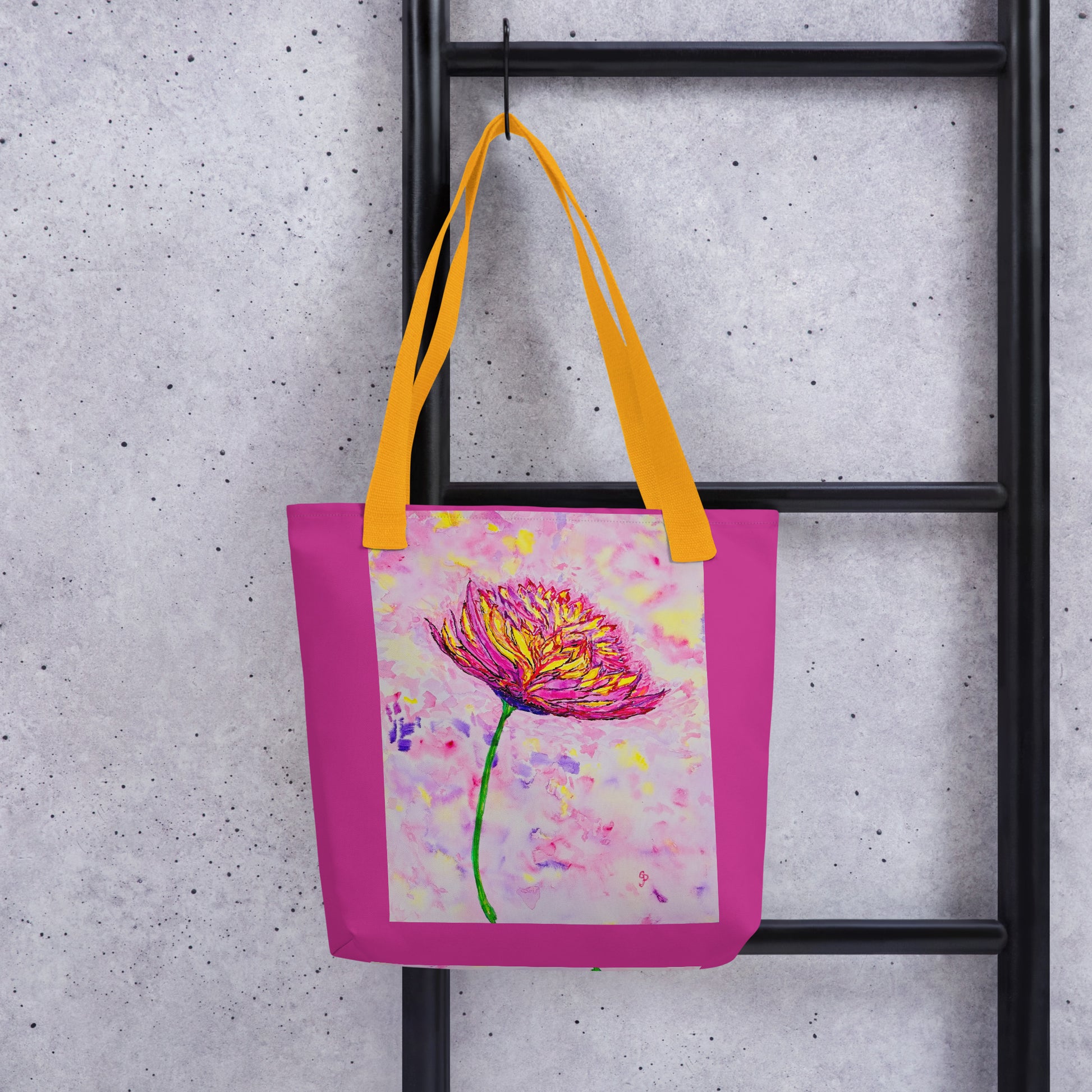 Tote bag with original watercolor artwork, featuring a spacious interior, sturdy straps, and lightweight design—perfect for travel, overnight stays, or stylish carry-on use.
