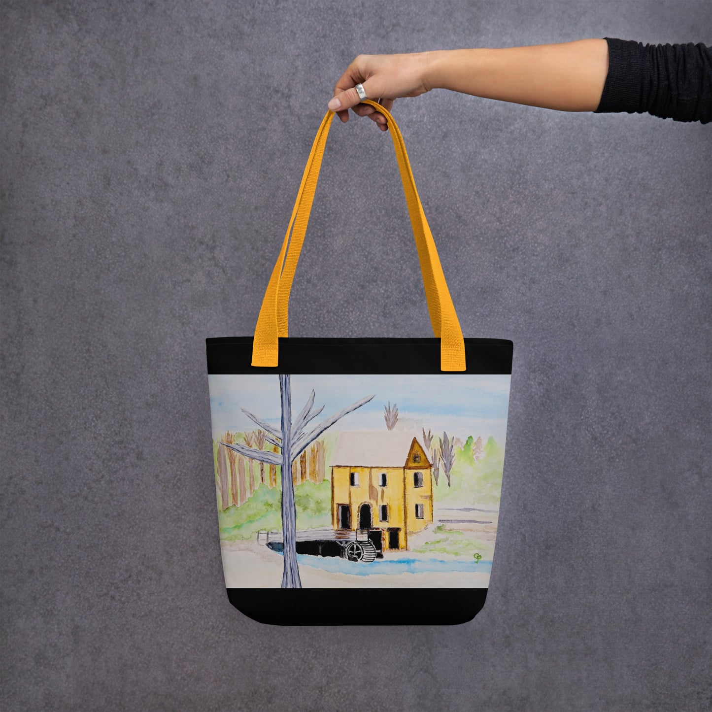 Tote bag with original watercolor artwork, featuring a spacious interior, sturdy straps, and lightweight design—perfect for travel, overnight stays, or stylish carry-on use.
