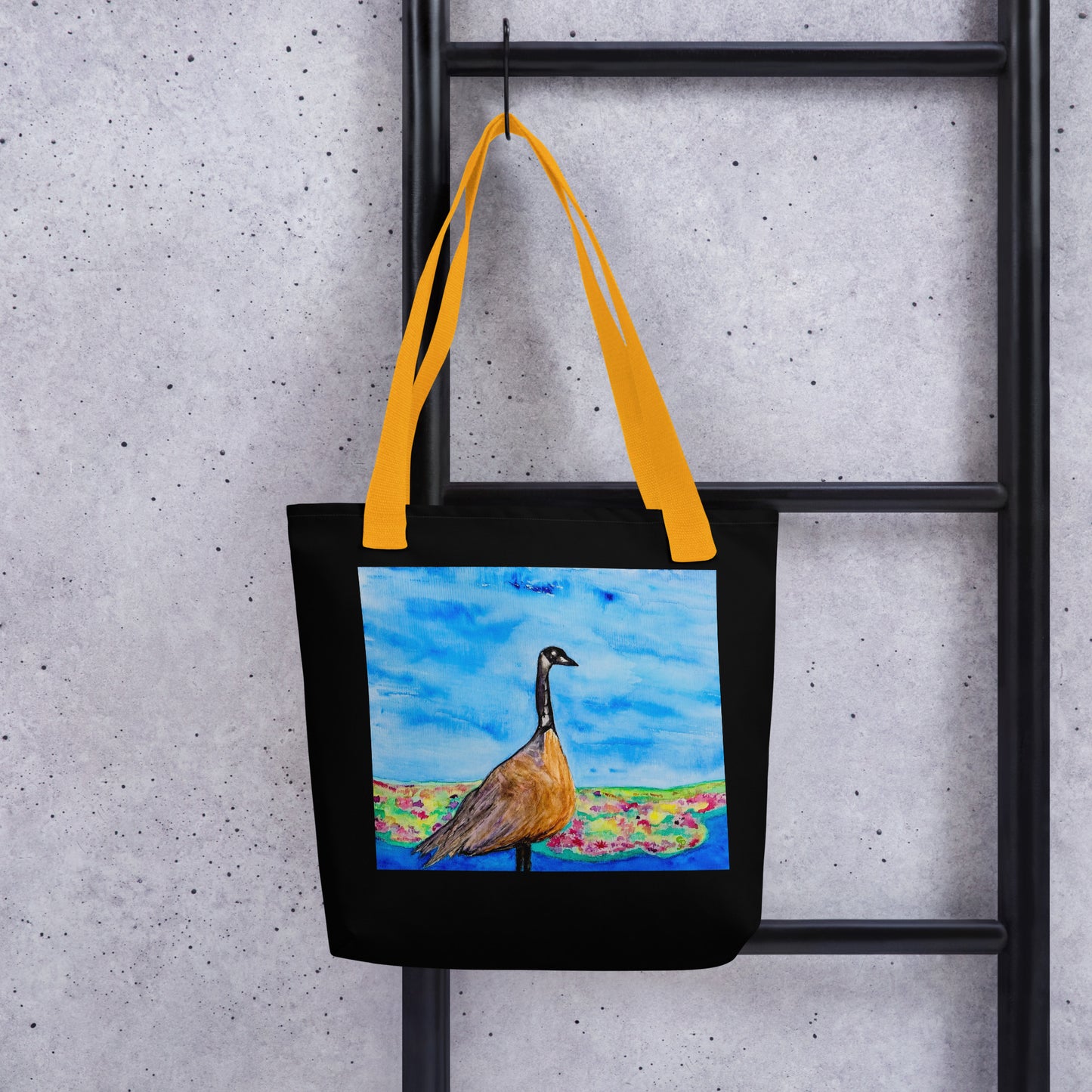 Tote bag with original watercolor artwork, featuring a spacious interior, sturdy straps, and lightweight design—perfect for travel, overnight stays, or stylish carry-on use.