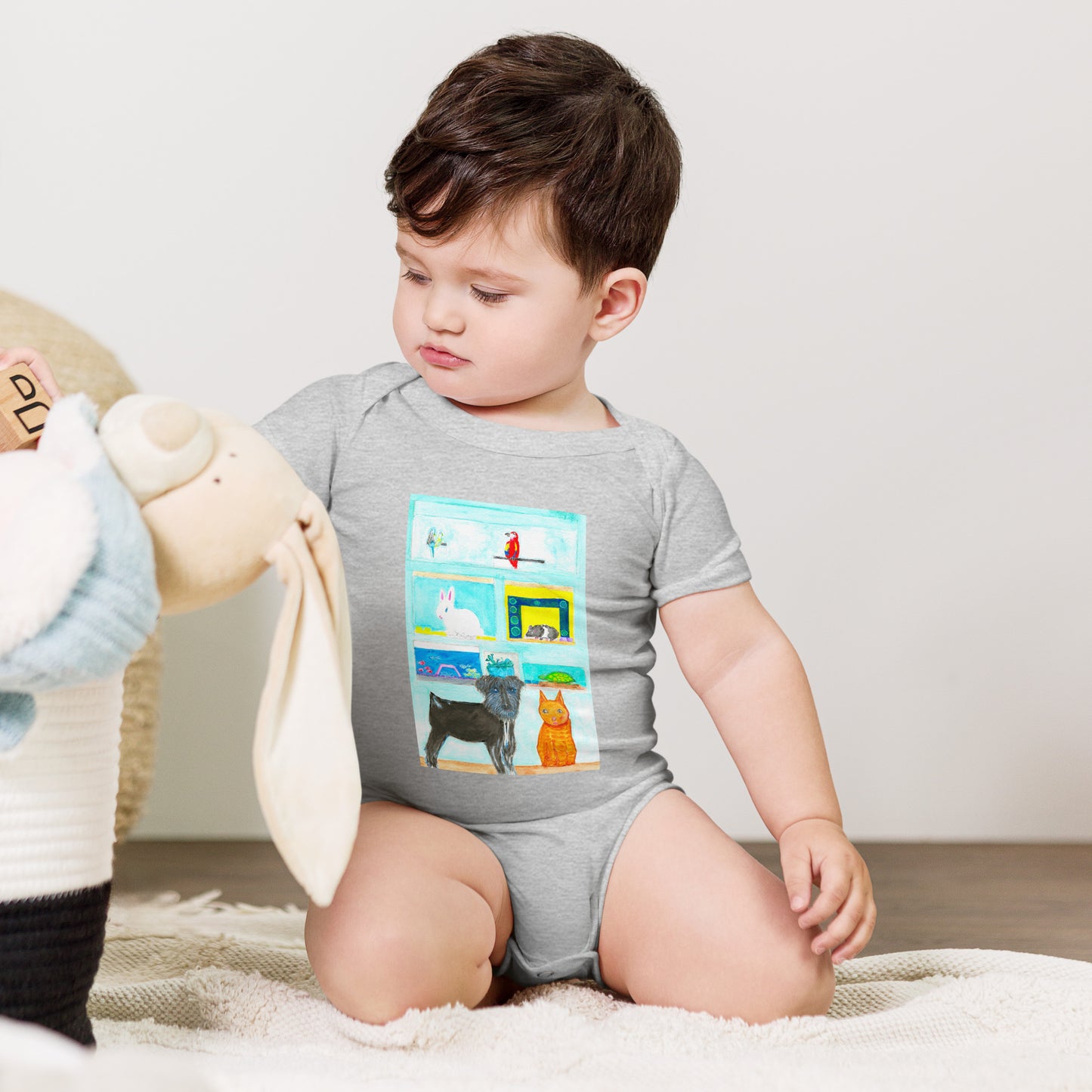 Bella + Canvas unisex short sleeve onesie featuring original artwork—super soft, lightweight, and breathable; perfect for casual wear, layering, or gifting with artistic style and comfort.