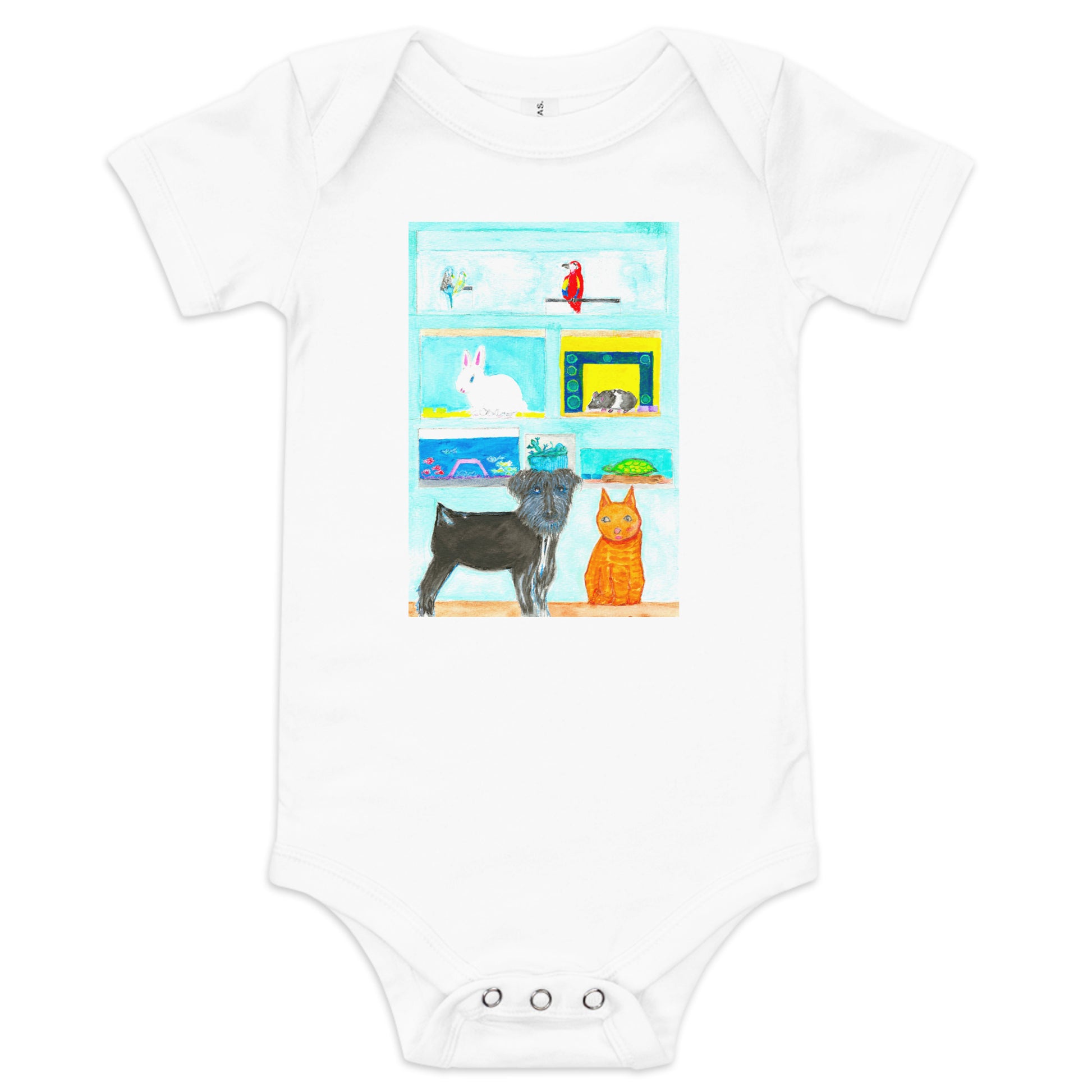 Bella + Canvas unisex short sleeve onesie featuring original artwork—super soft, lightweight, and breathable; perfect for casual wear, layering, or gifting with artistic style and comfort.