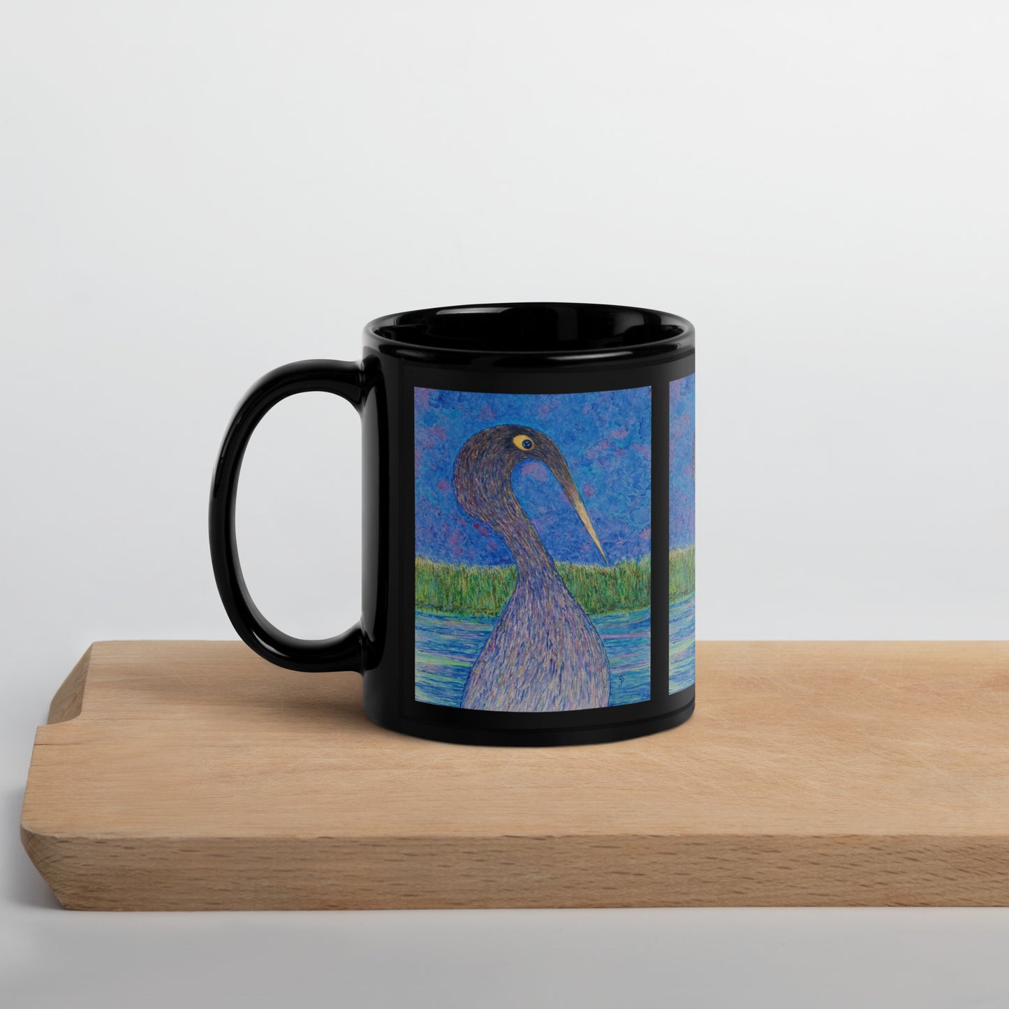 Ceramic mug featuring original artwork, perfect for coffee, tea, or hot cocoa—microwave and dishwasher safe, ideal for daily use, gifting, or adding artistic charm to your kitchen.