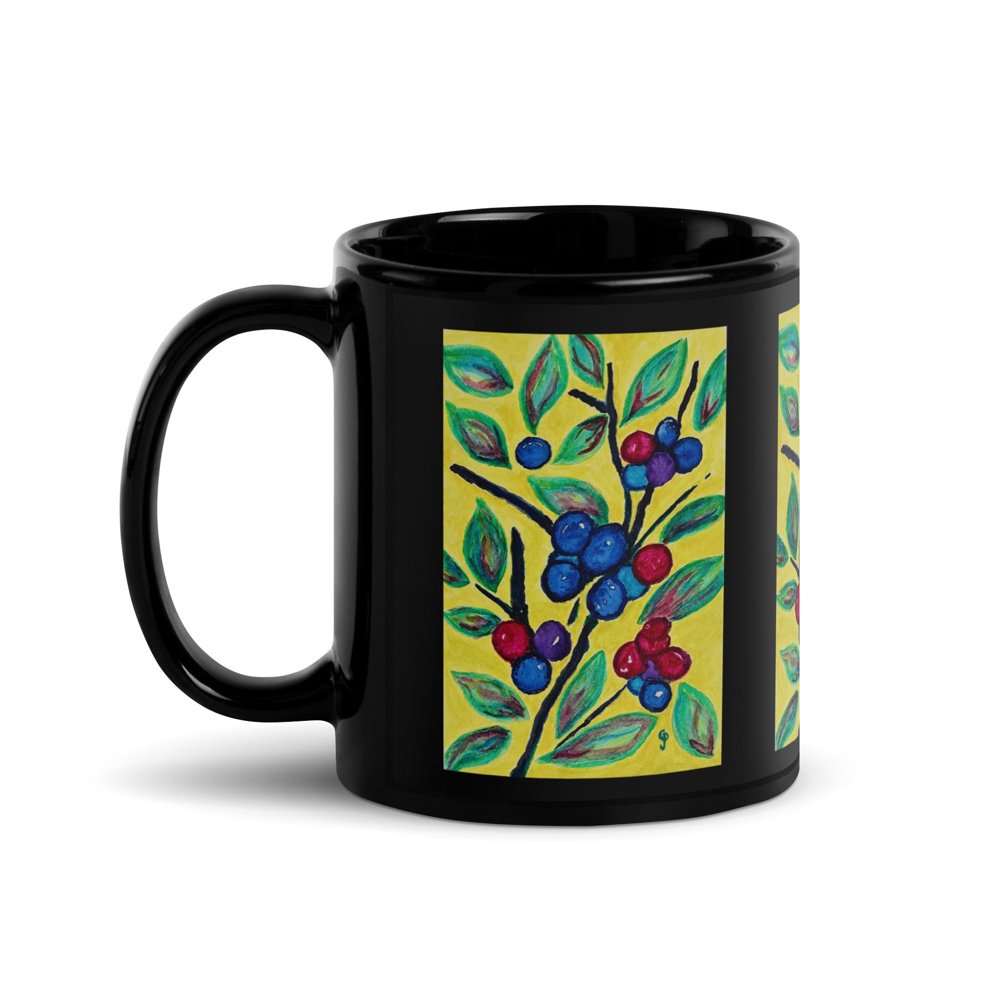 Ceramic mug featuring original artwork, perfect for coffee, tea, or hot cocoa—microwave and dishwasher safe, ideal for daily use, gifting, or adding artistic charm to your kitchen.