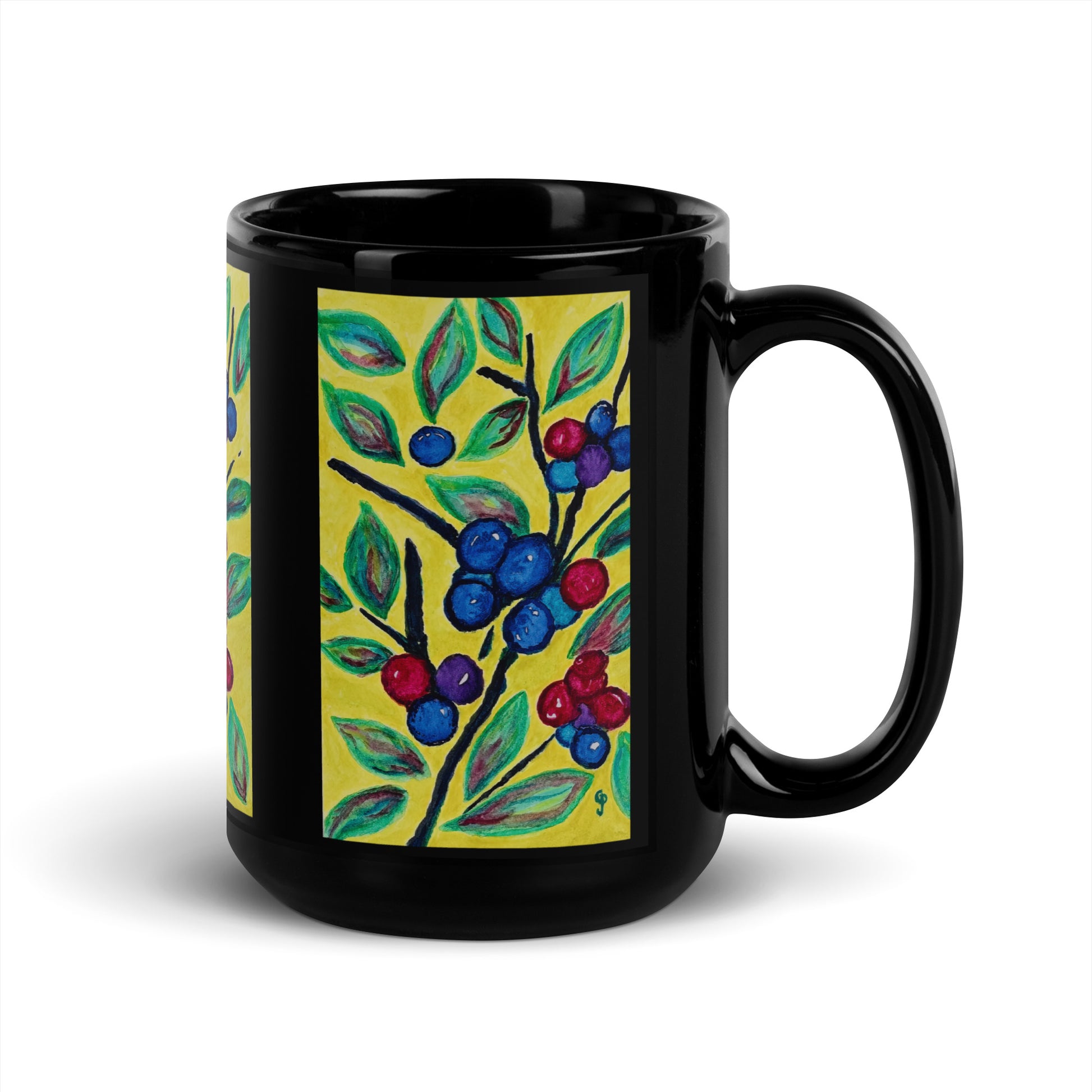 Ceramic mug featuring original artwork, perfect for coffee, tea, or hot cocoa—microwave and dishwasher safe, ideal for daily use, gifting, or adding artistic charm to your kitchen.