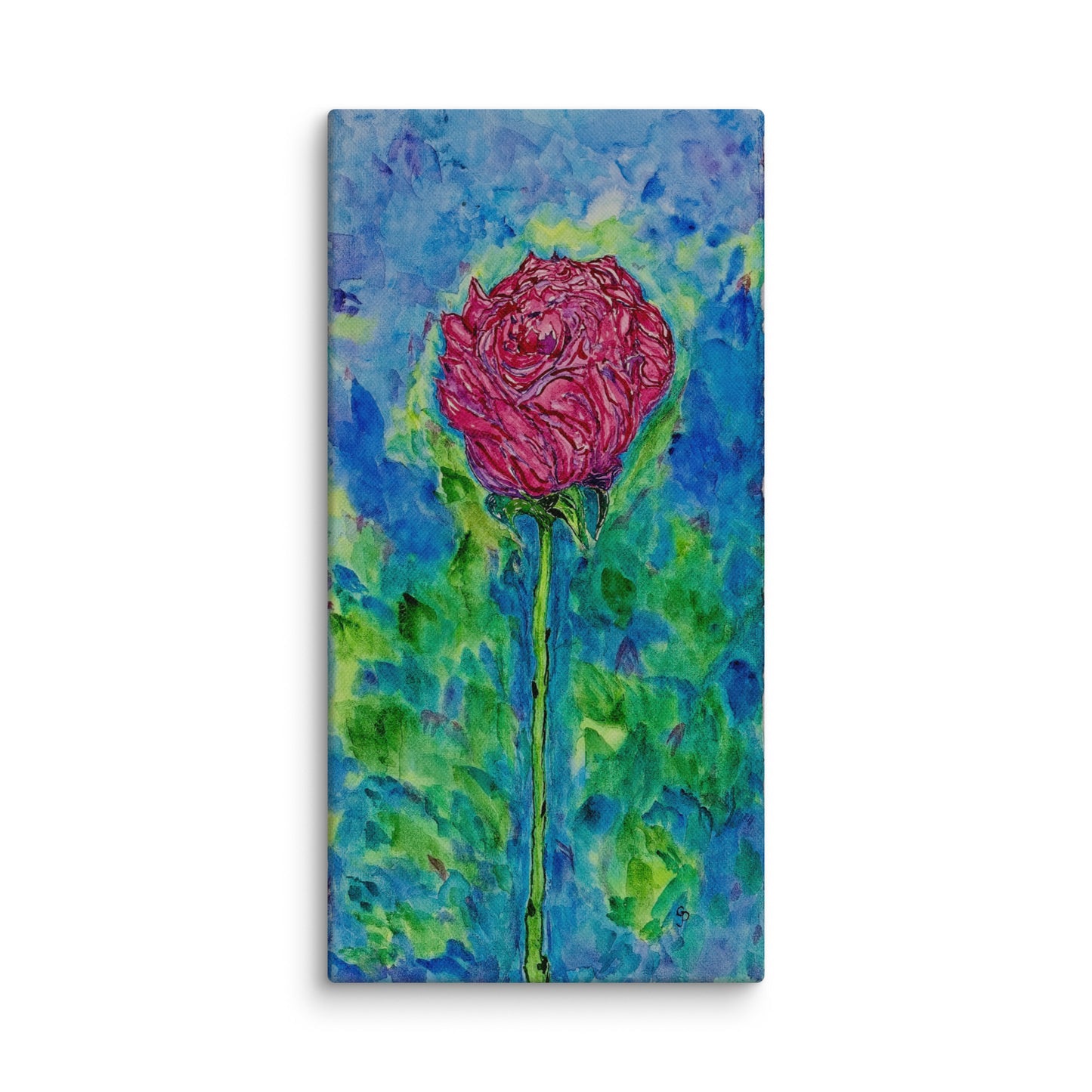 Long Stem Rose on Canvas