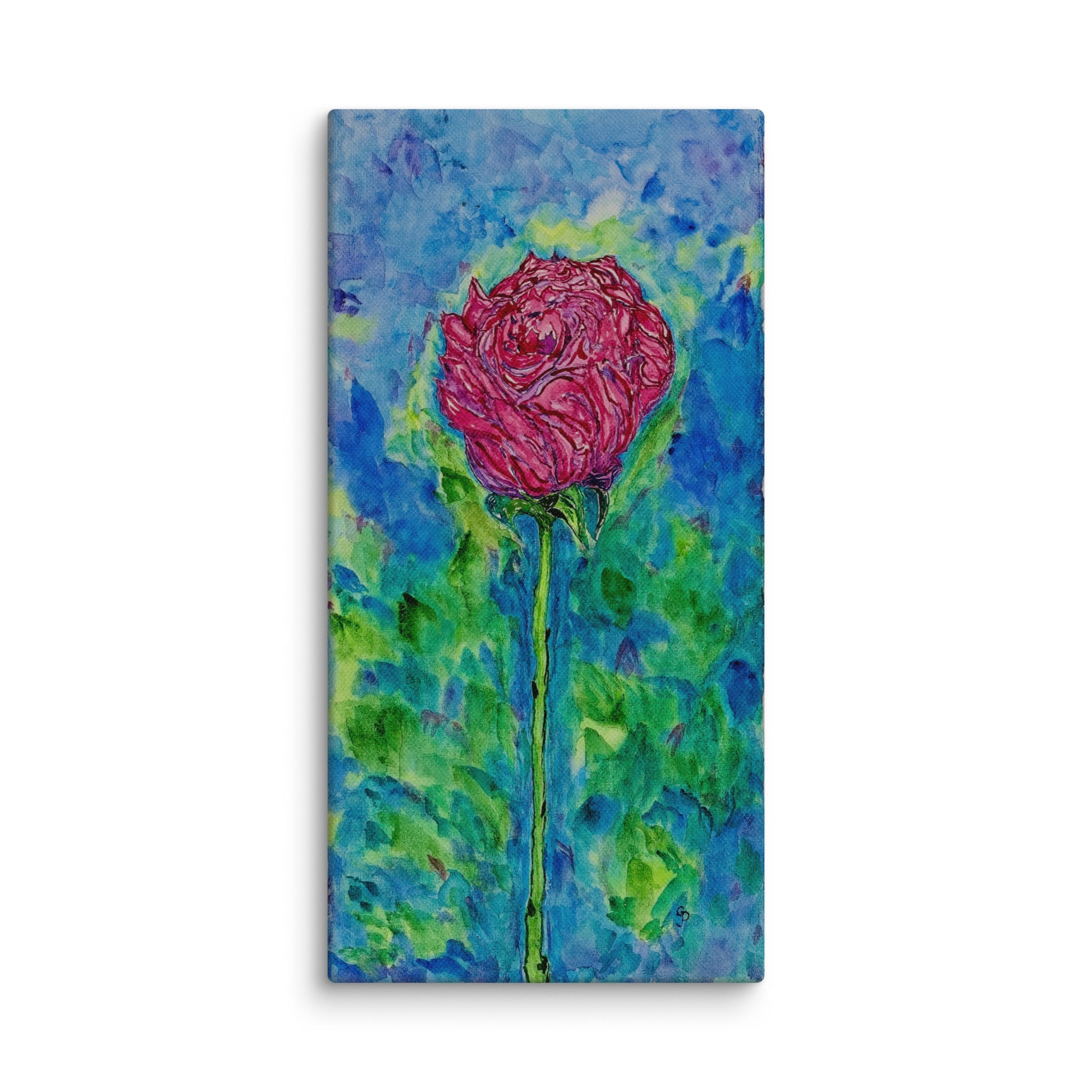 Long Stem Rose on Canvas