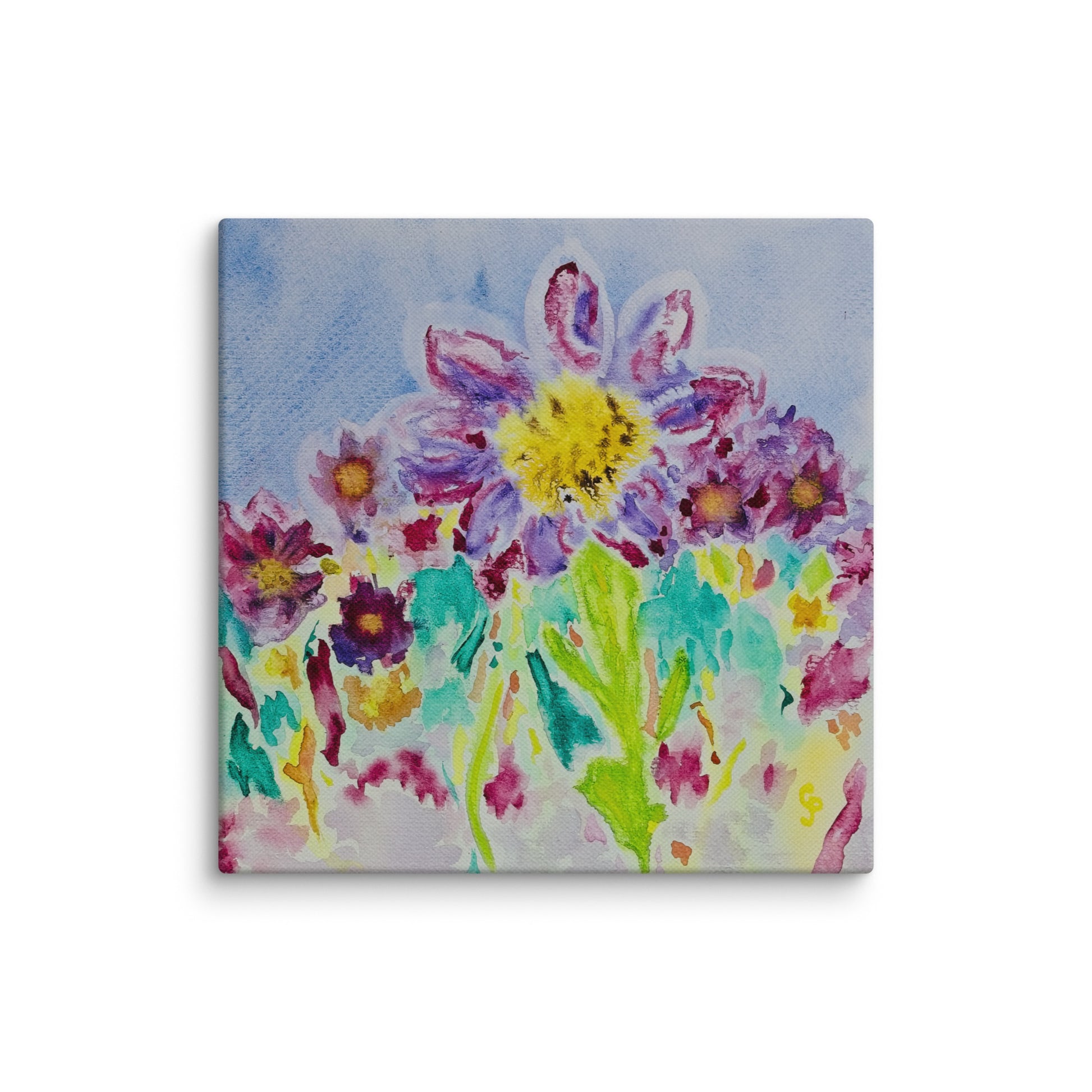 Colorful floral painting on a white background