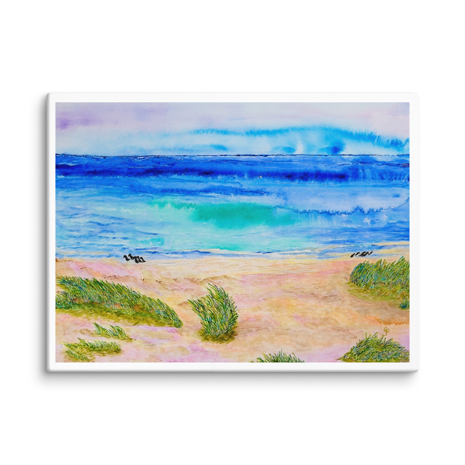 Original canvas wall art featuring watercolor art design, perfect for home decor, gallery walls, or office spaces—high-quality artwork that adds color, character, and creativity to any room.