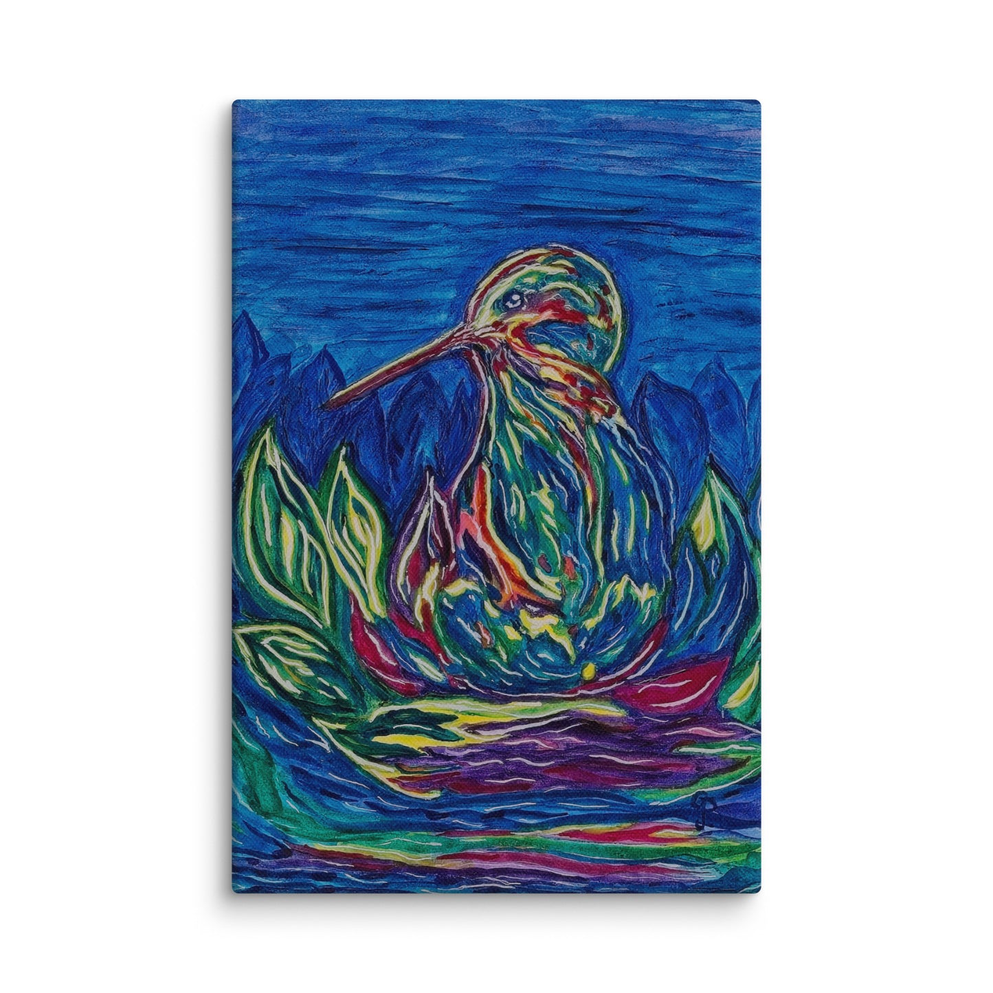 Original canvas wall art featuring watercolor art design, perfect for home decor, gallery walls, or office spaces—high-quality artwork that adds color, character, and creativity to any room.