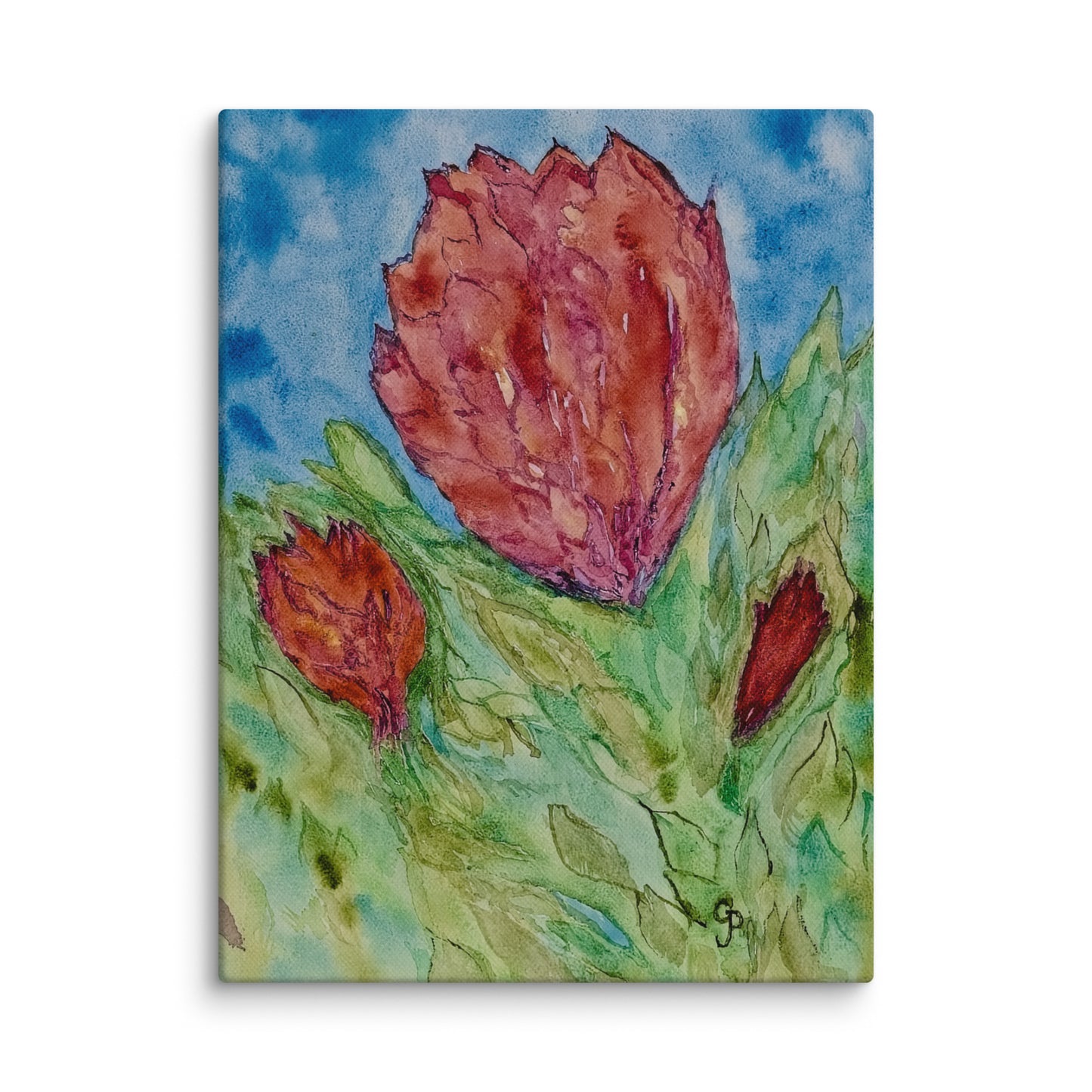 Original canvas wall art featuring watercolor art design, perfect for home decor, gallery walls, or office spaces—high-quality artwork that adds color, character, and creativity to any room.