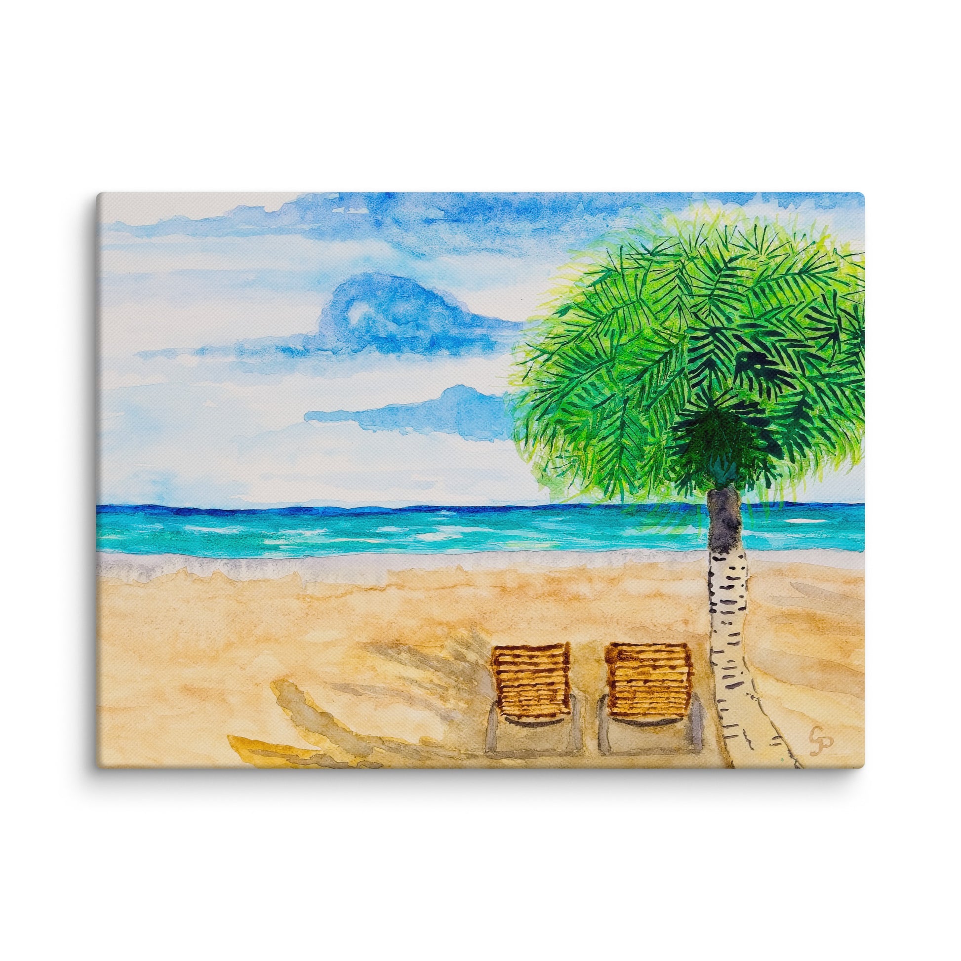Original canvas wall art featuring watercolor art design, perfect for home decor, gallery walls, or office spaces—high-quality artwork that adds color, character, and creativity to any room.