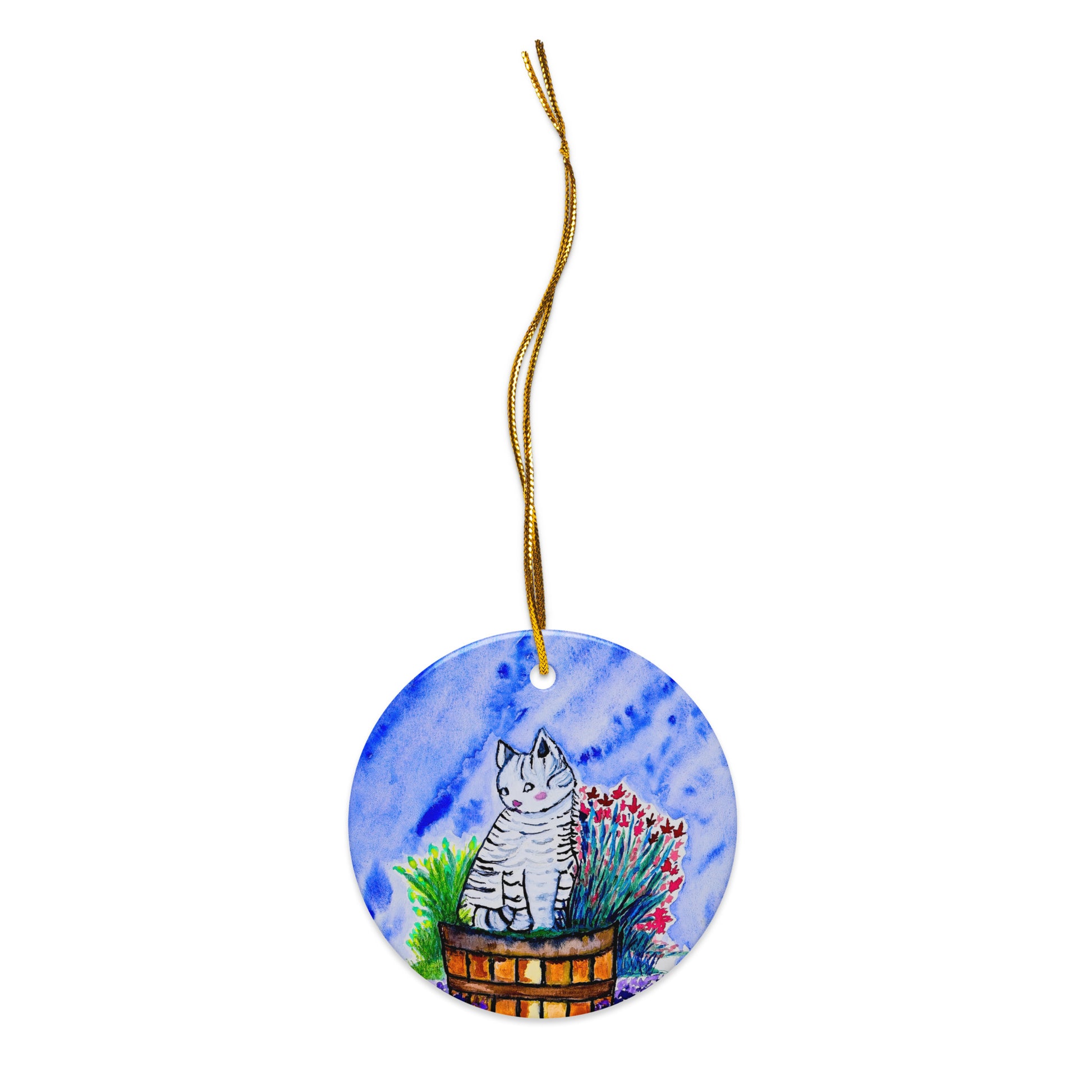 Holiday ornament featuring original artwork, perfect for Christmas trees, seasonal decor, or gift giving—high-quality, artist-designed keepsake to add charm and personality to your celebrations.
