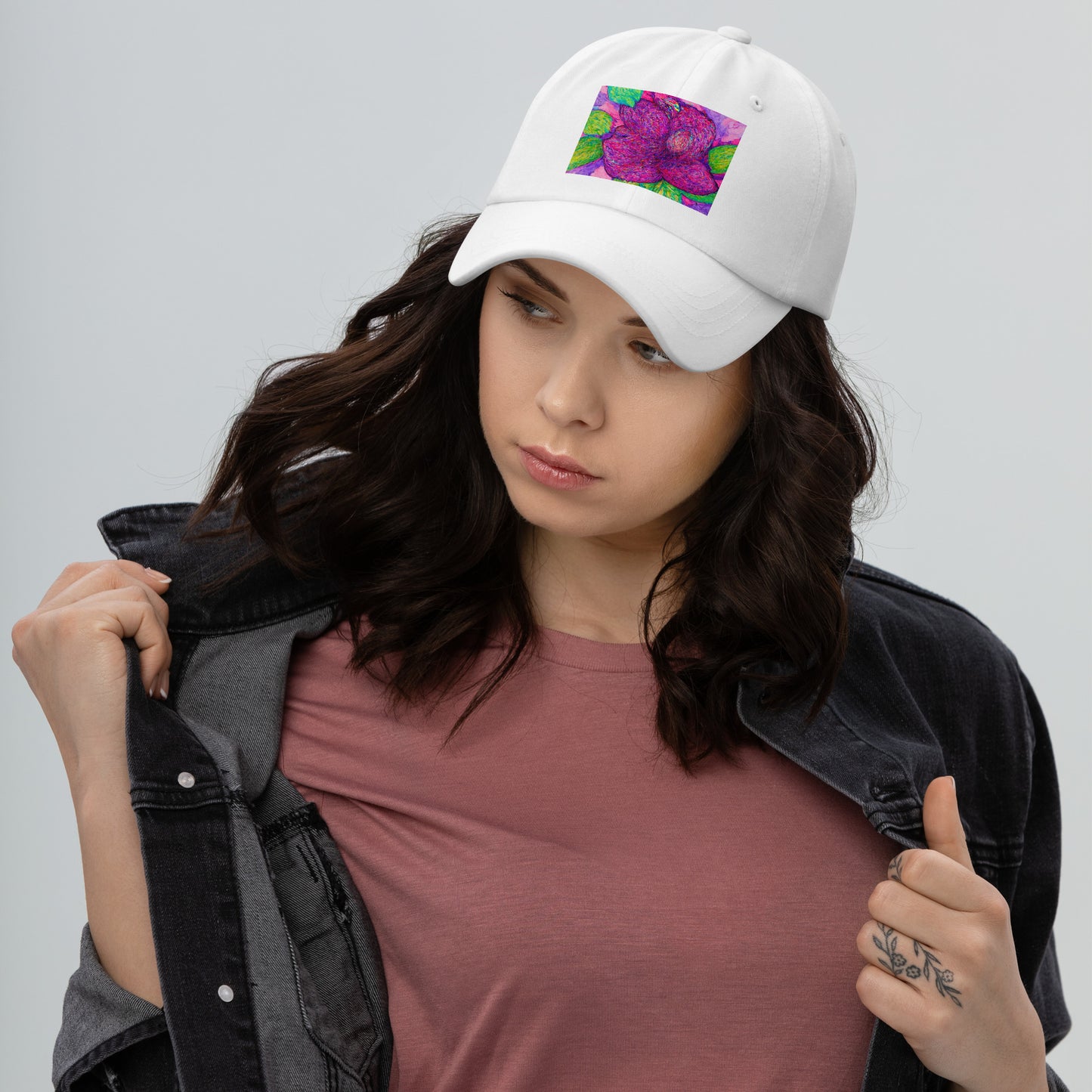 Stylish hat featuring original artwork—comfortable, adjustable, and perfect for everyday wear, outdoor activities, or gifting; ideal for art lovers and trendsetters.