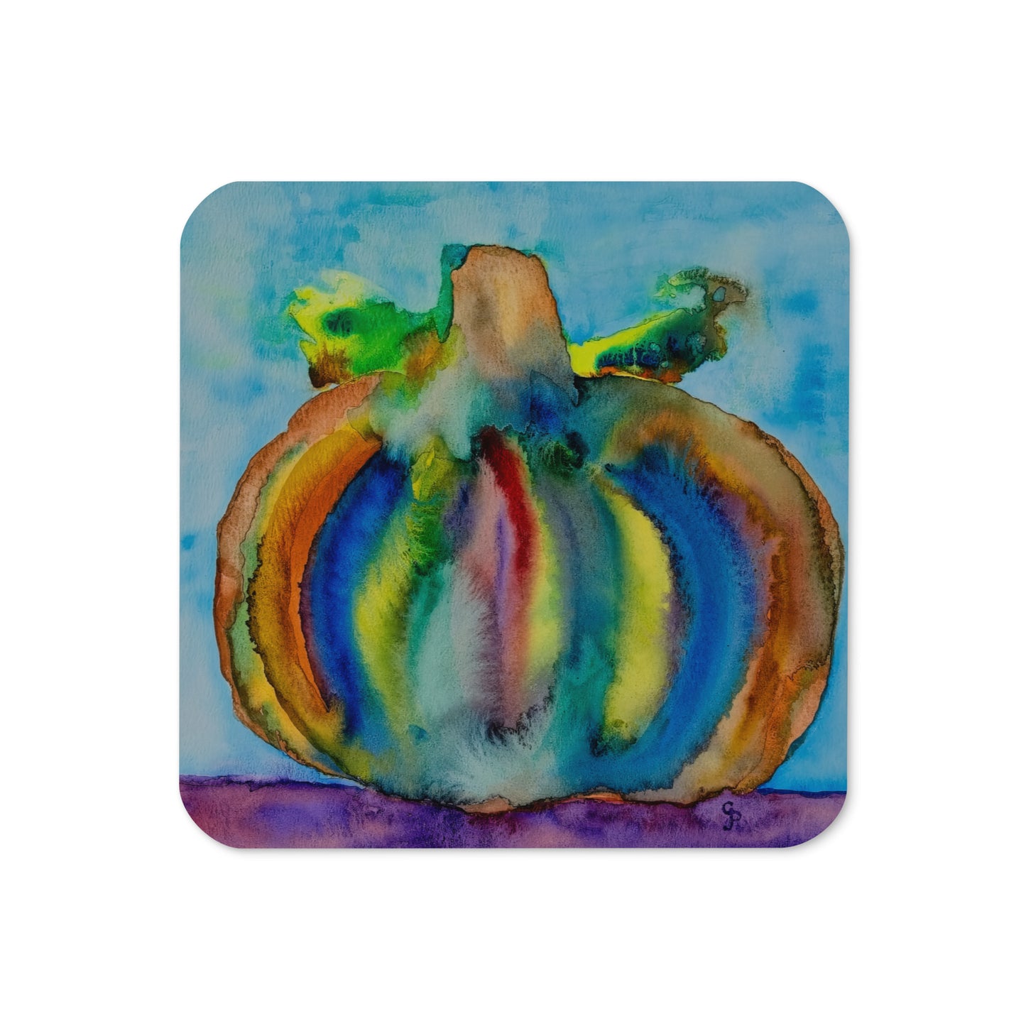 Cork-back coaster featuring original artwork—durable, heat-resistant, and non-slip; perfect for protecting tables while adding an artistic and stylish touch to home or office décor.